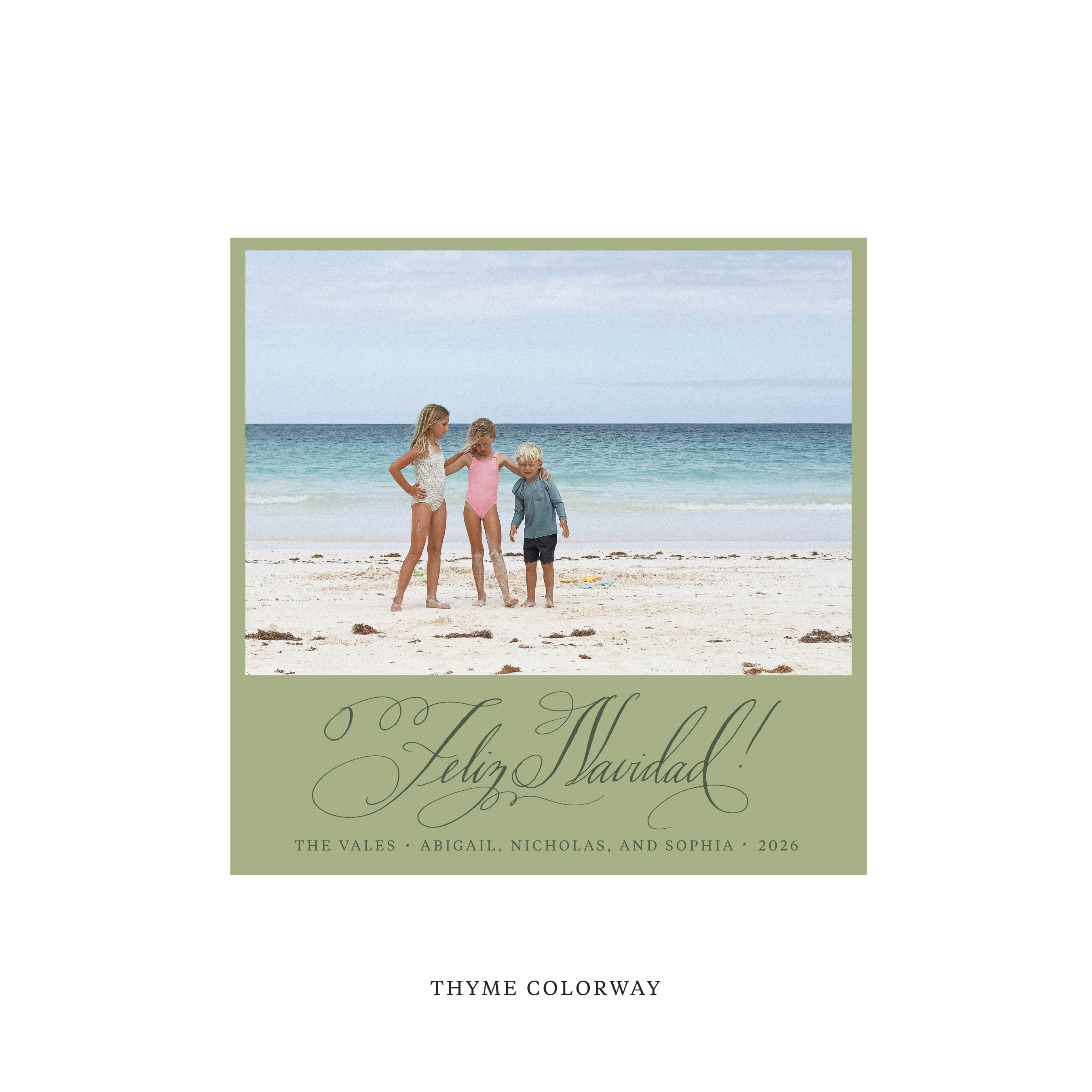 Vale Classic Flat Print Holiday Card, Square