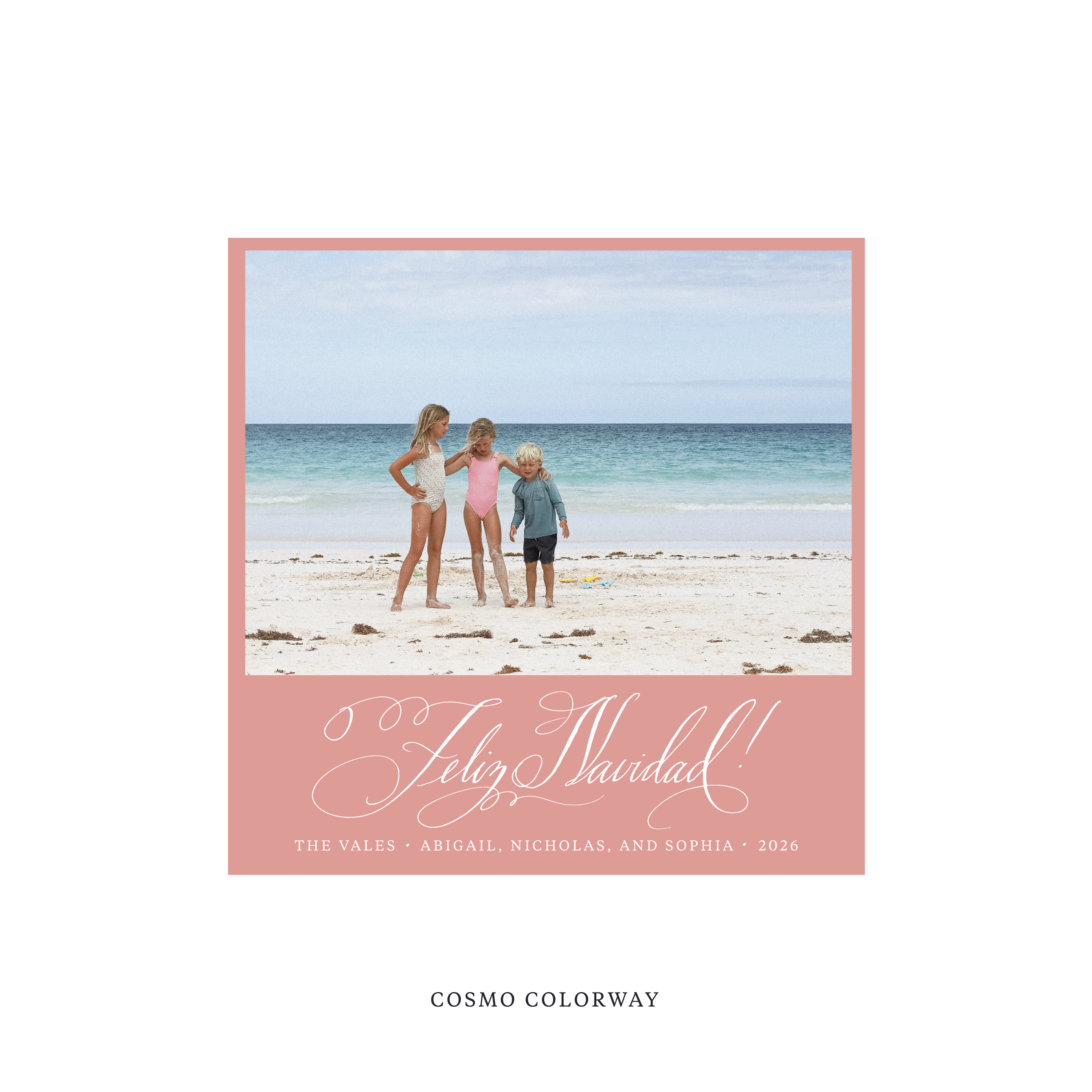 Vale Classic Flat Print Holiday Card, Square