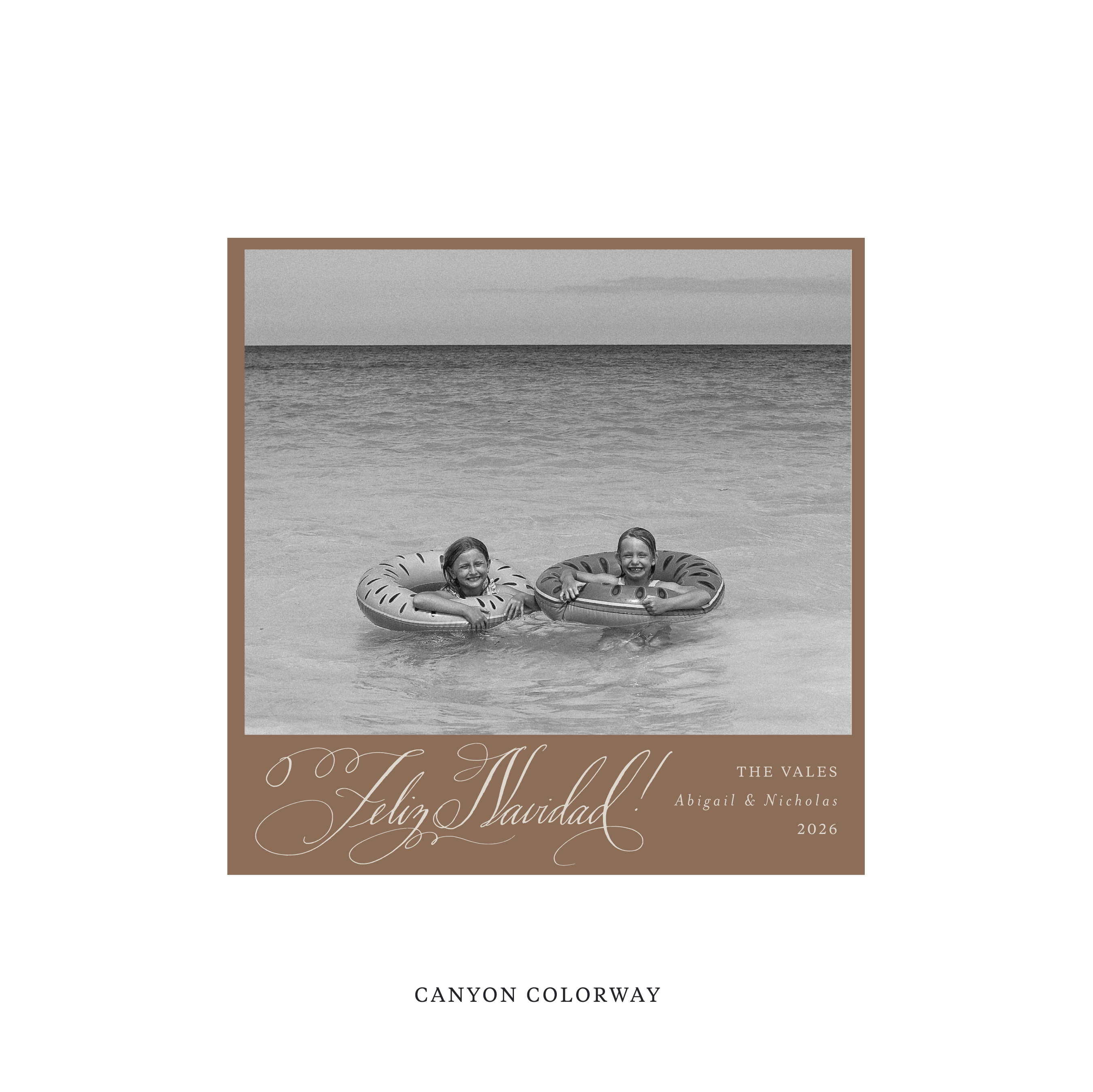 Vale Classic Flat Print Holiday Card, Square II