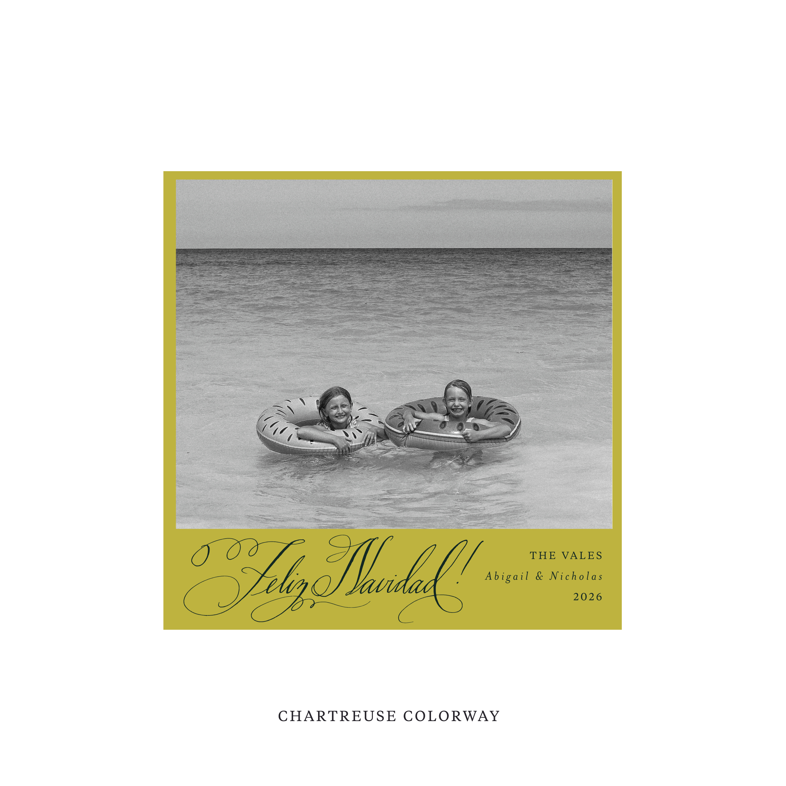 Vale Classic Flat Print Holiday Card, Square II