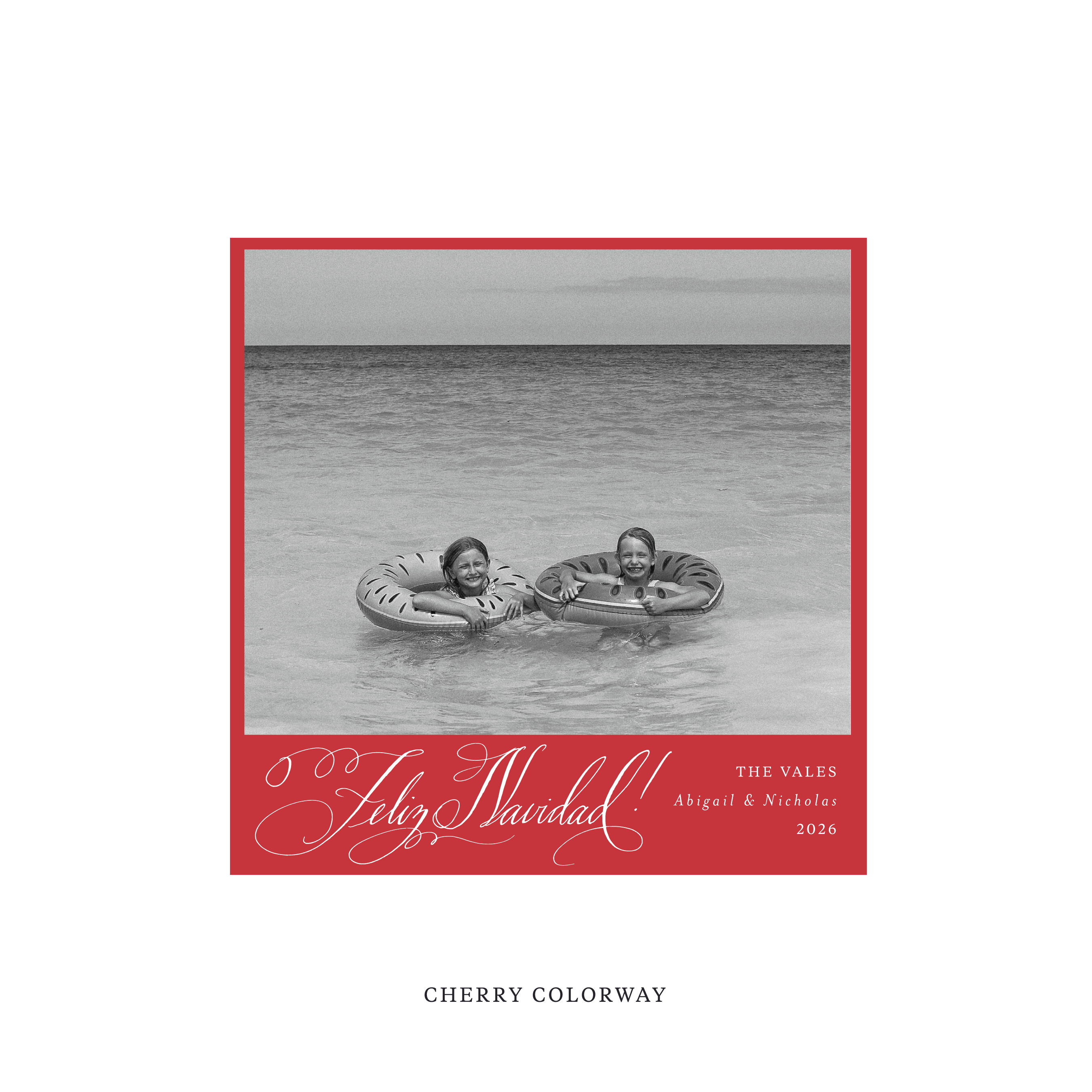 Vale Classic Flat Print Holiday Card, Square II