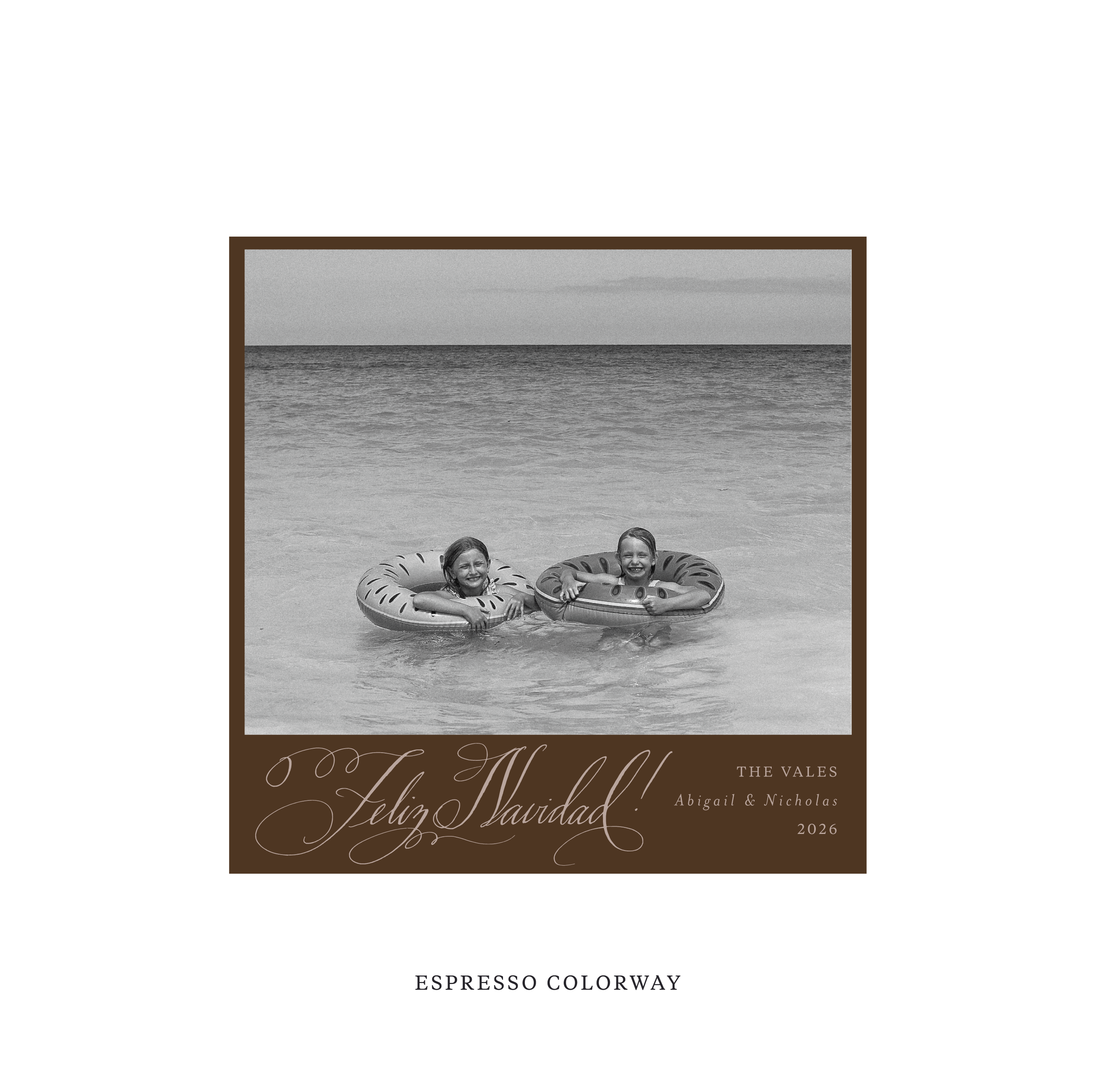 Vale Classic Flat Print Holiday Card, Square II