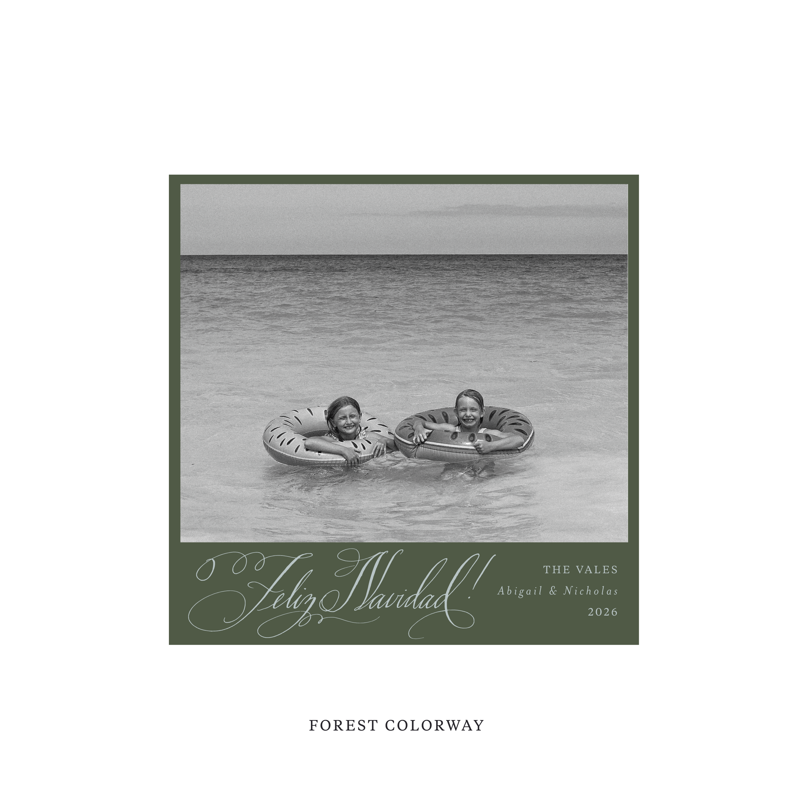 Vale Classic Flat Print Holiday Card, Square II