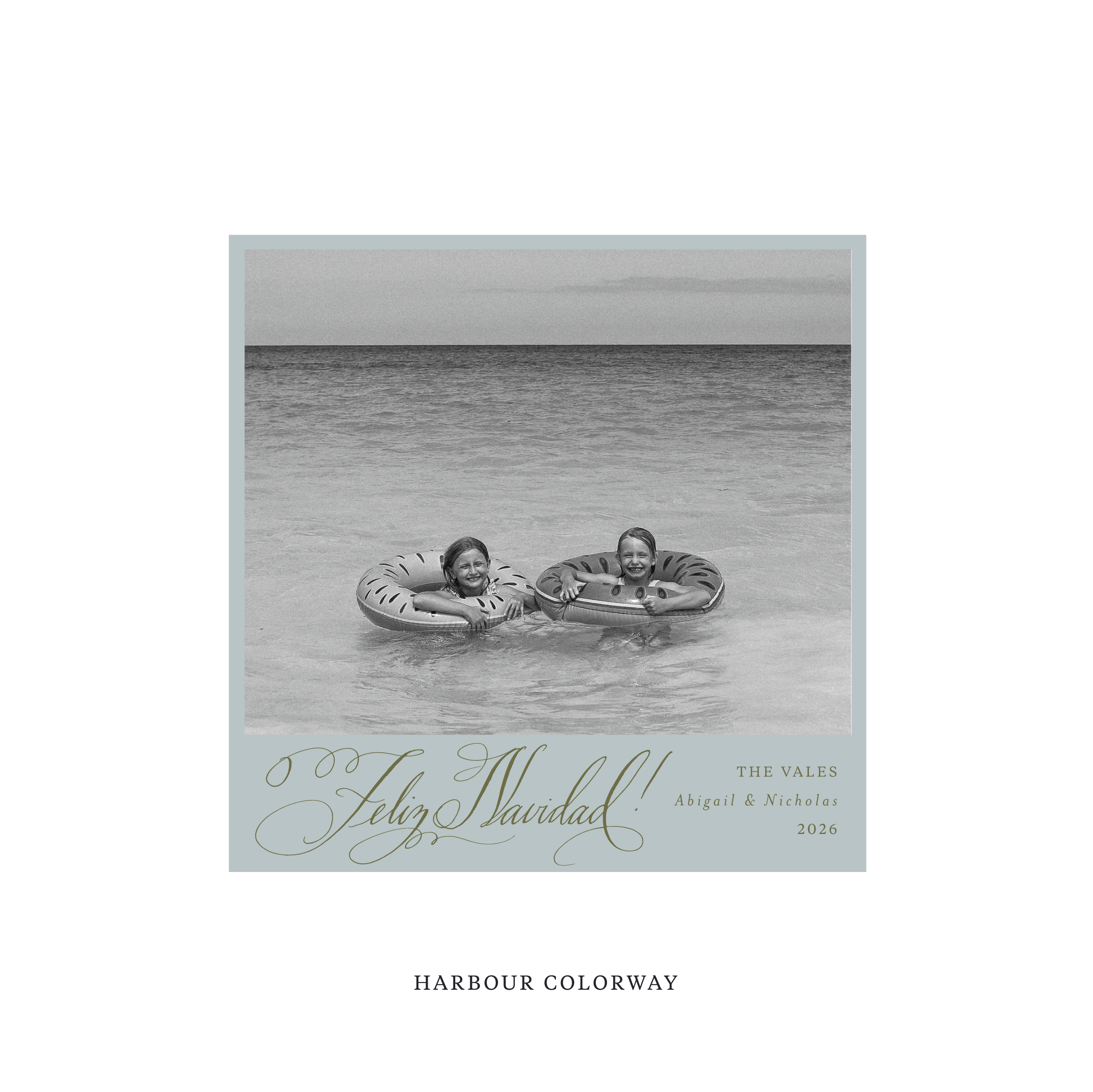 Vale Classic Flat Print Holiday Card, Square II