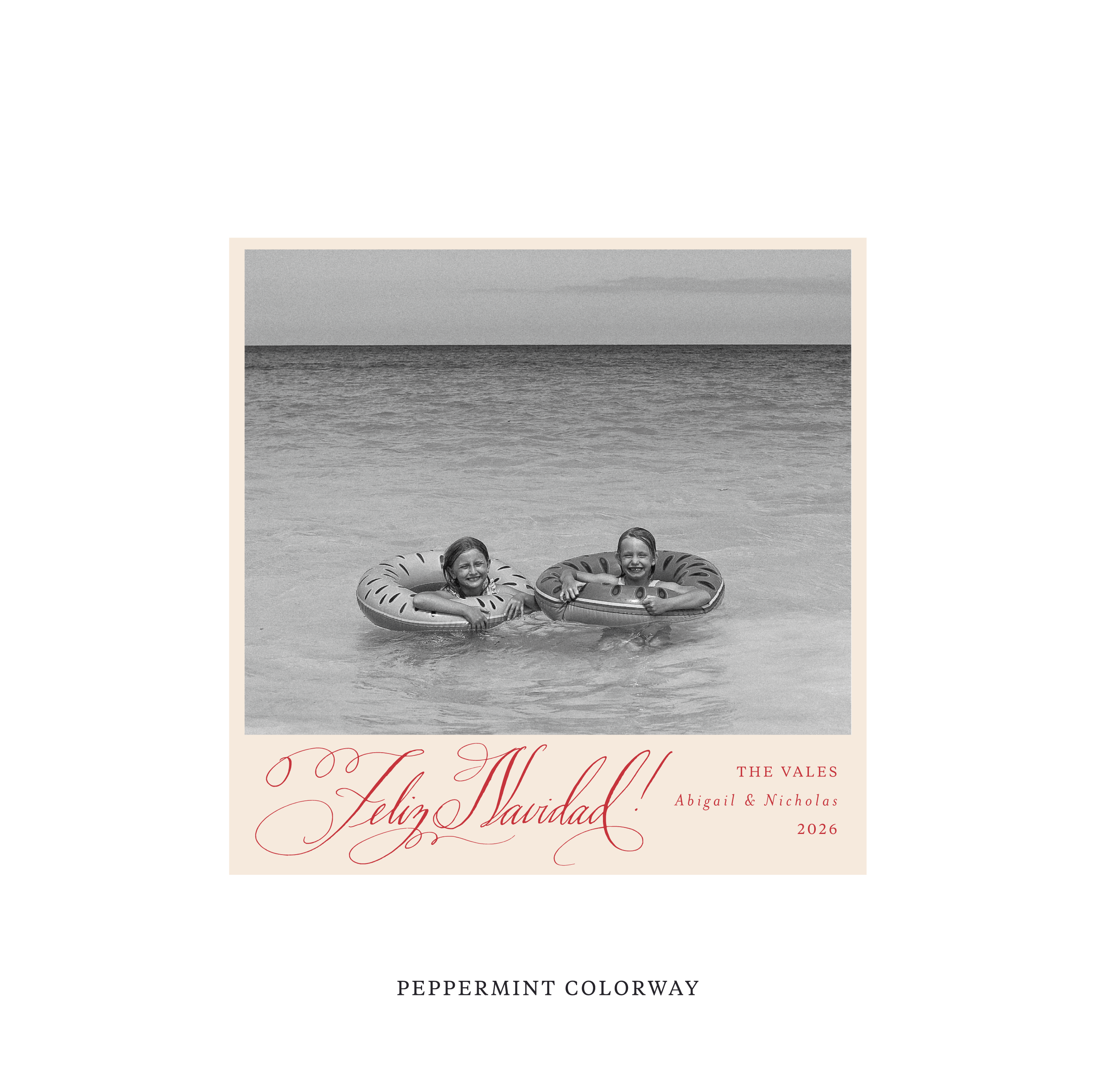 Vale Classic Flat Print Holiday Card, Square II