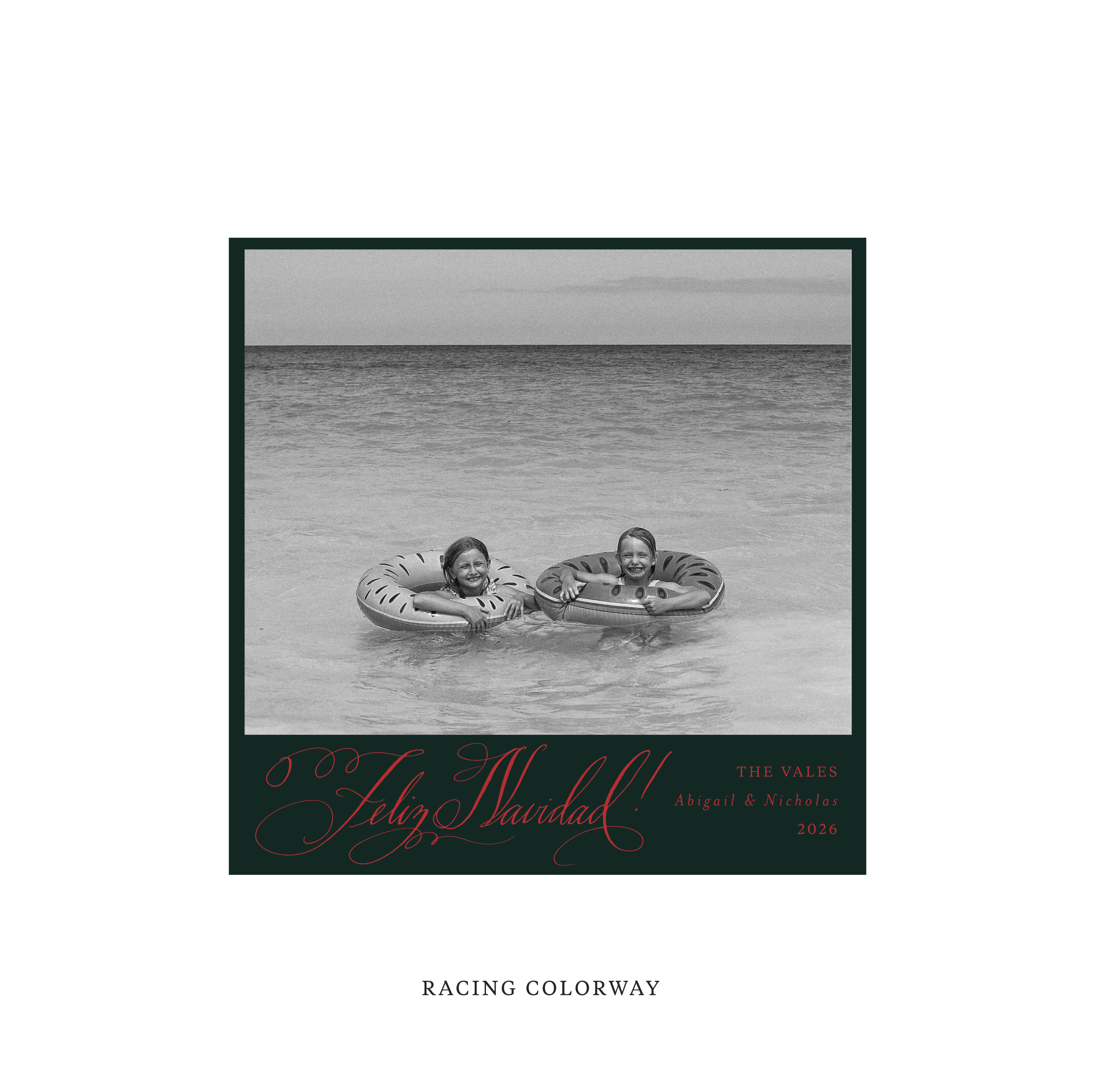 Vale Classic Flat Print Holiday Card, Square II