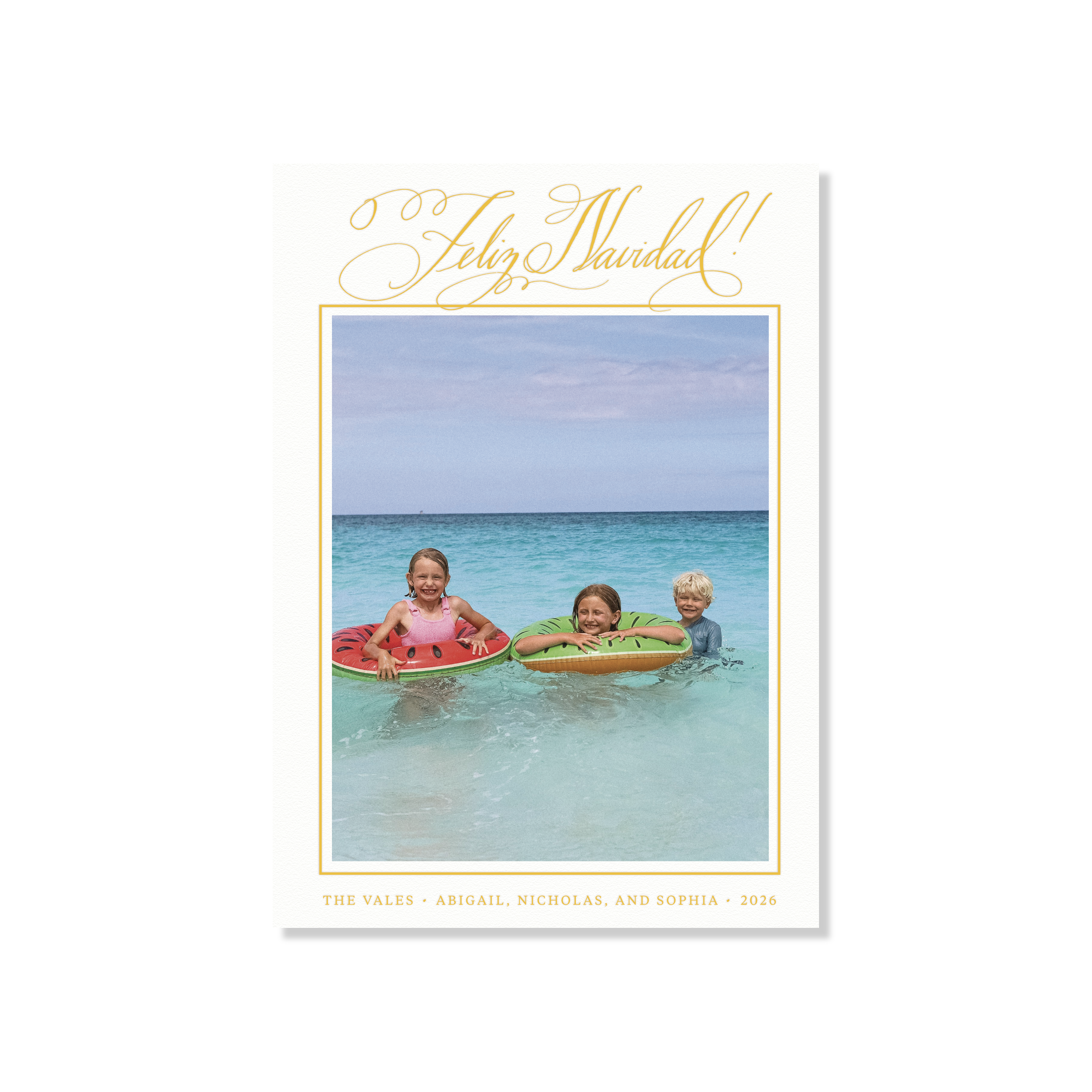 Vale Letterpress Holiday Card, Large (White Paper)