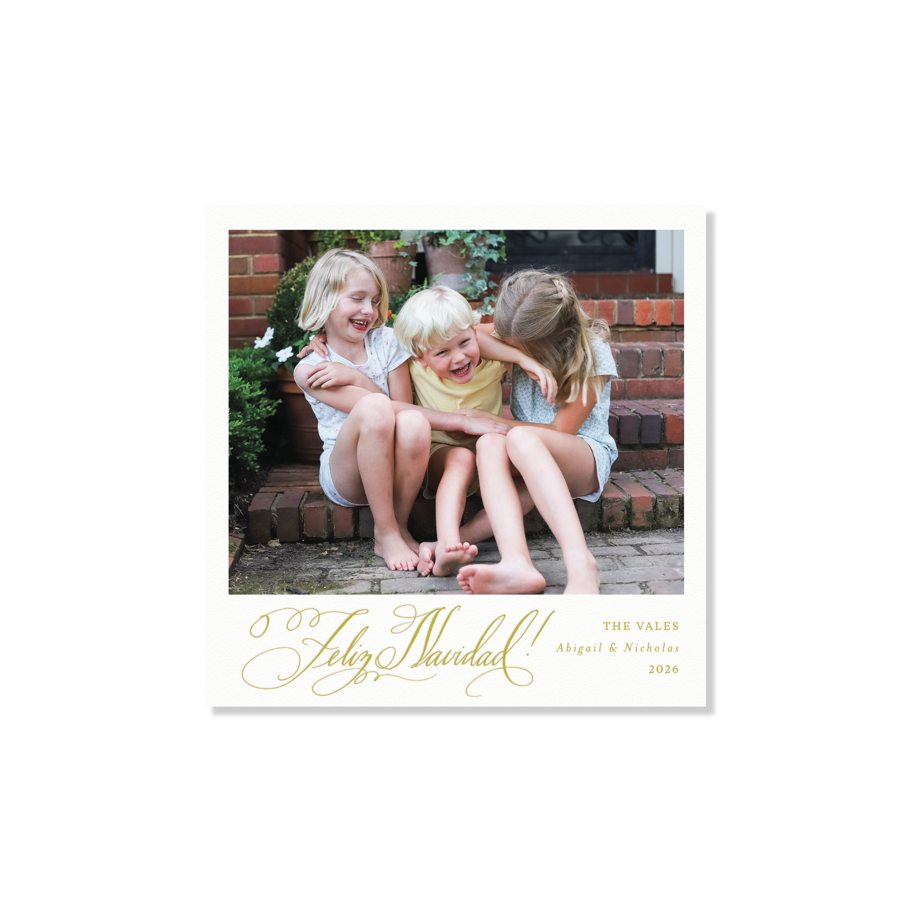 Vale Letterpress Holiday Card, Small Square (White Paper) II