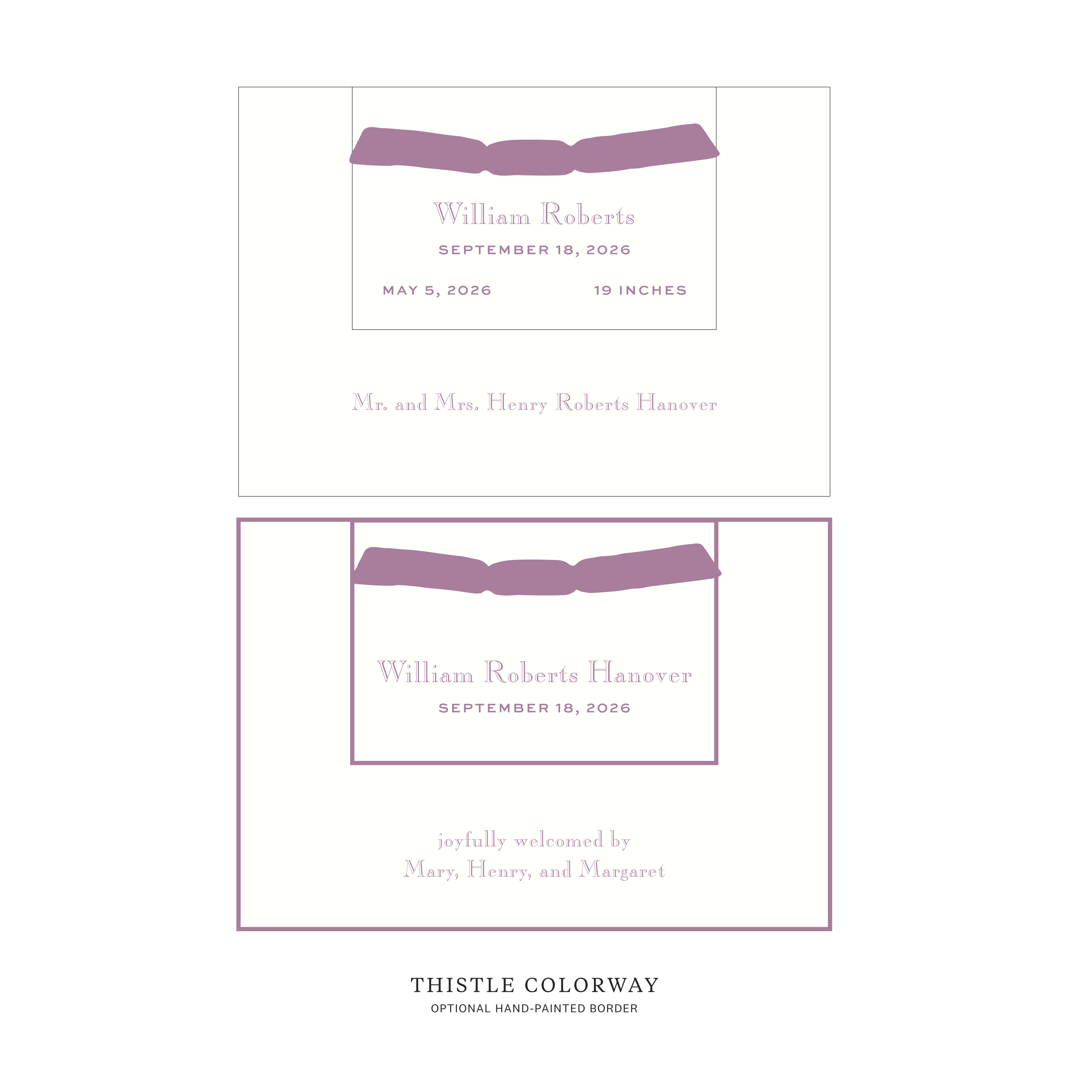 Camden Layered Birth Announcement