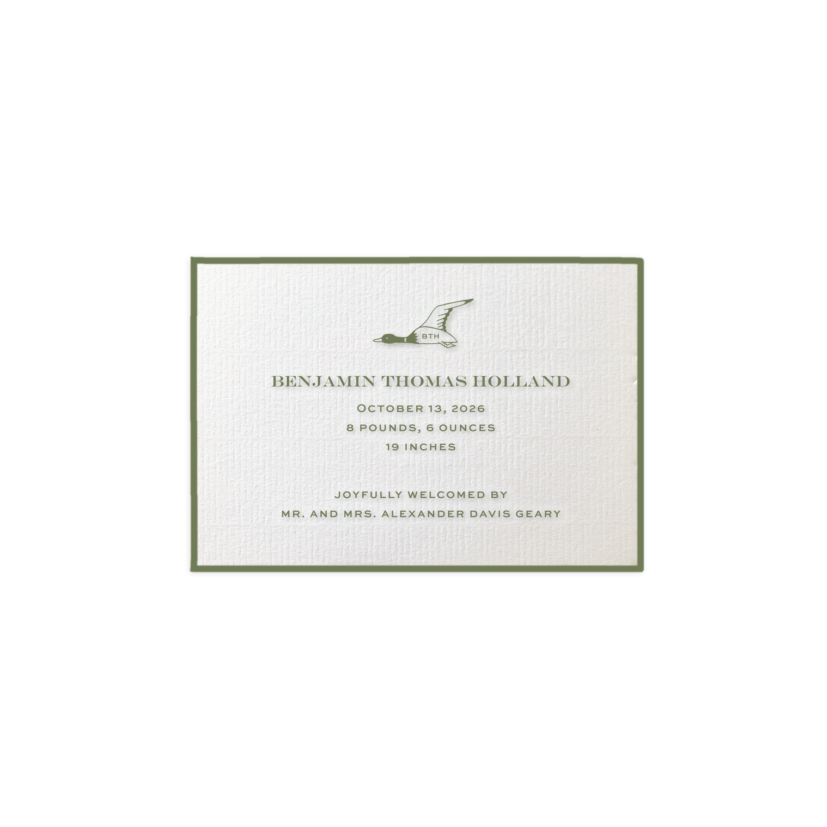 Hampstead Motif Birth Announcement