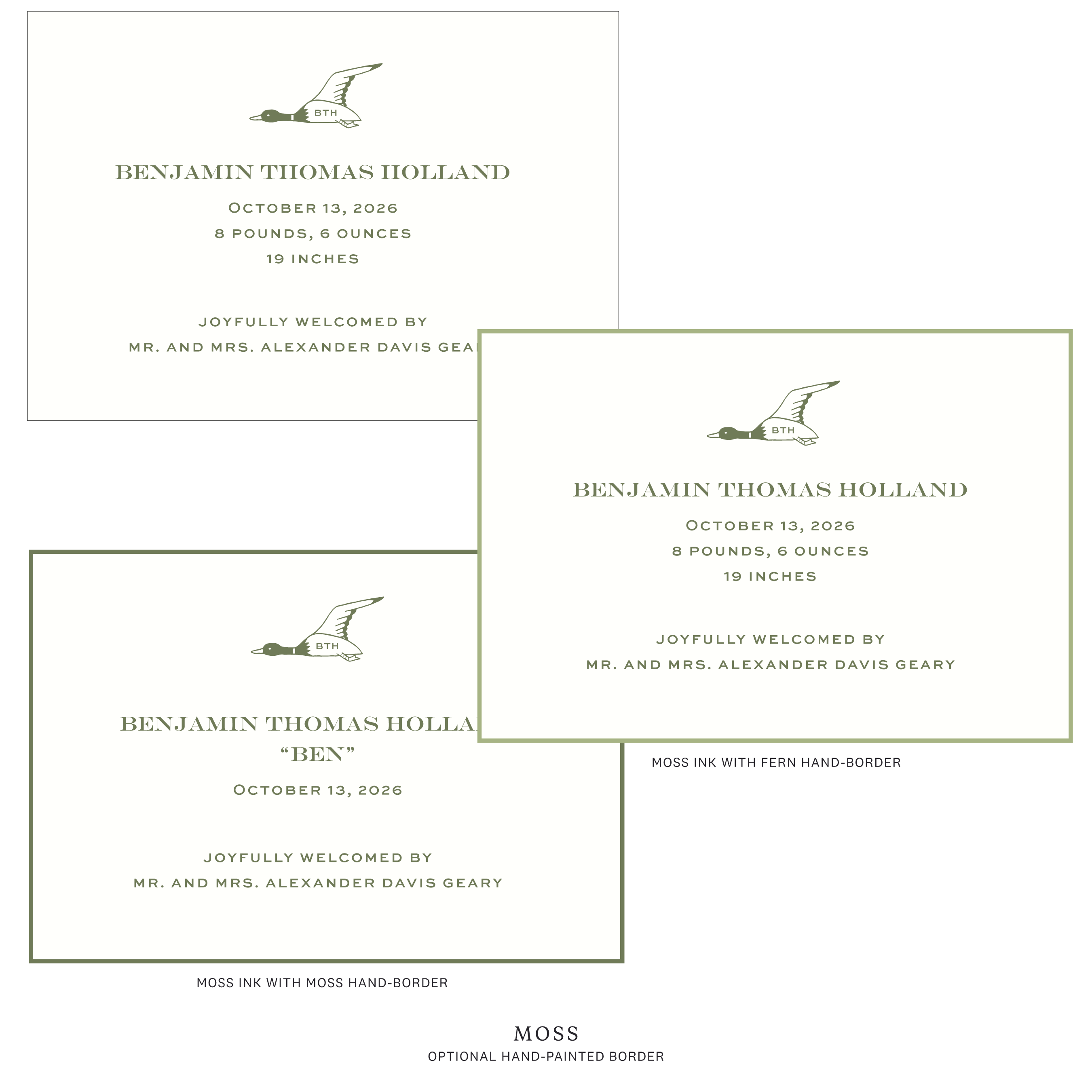 Hampstead Motif Birth Announcement
