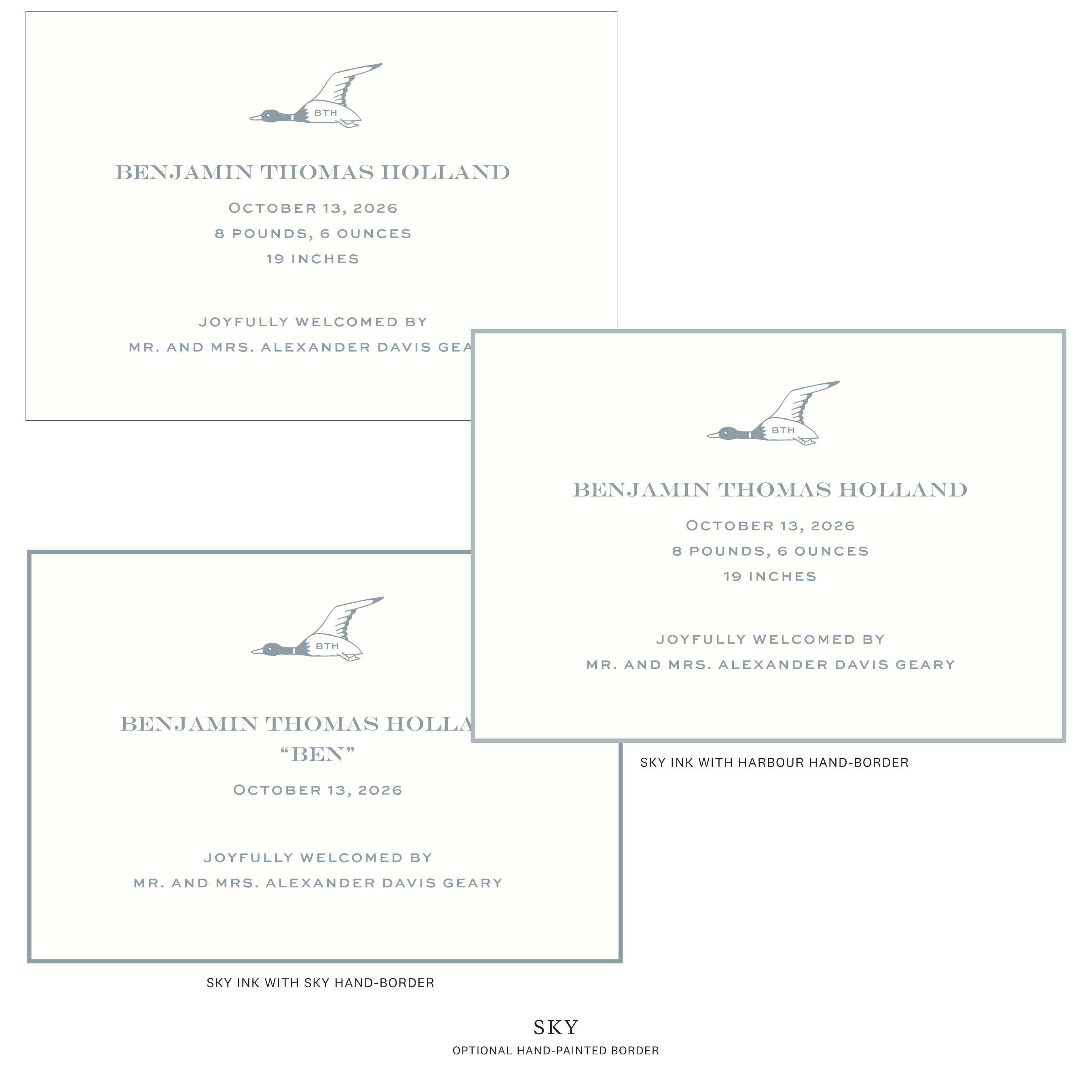 Hampstead Motif Birth Announcement