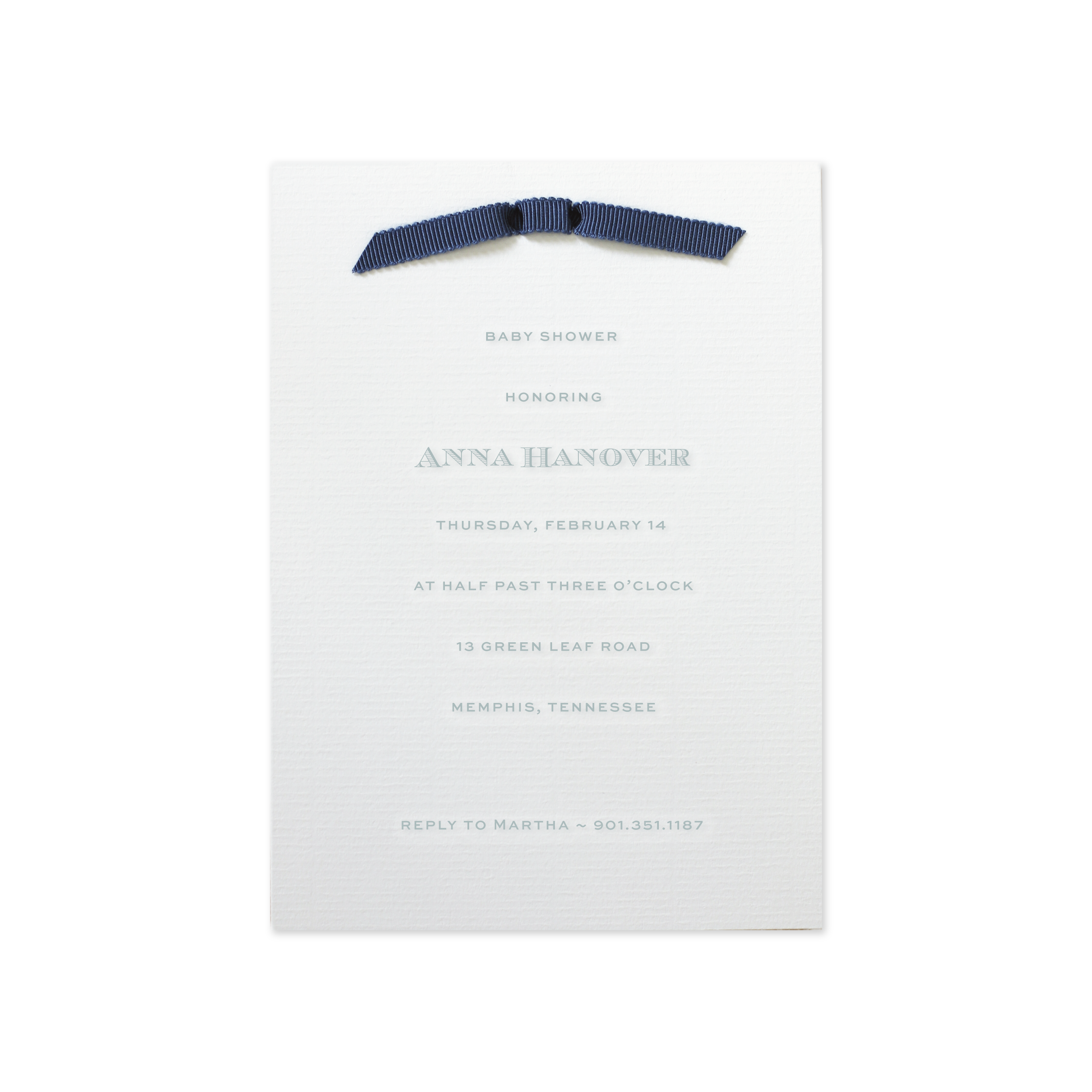 Heath Ribbon Baby Shower Invitation