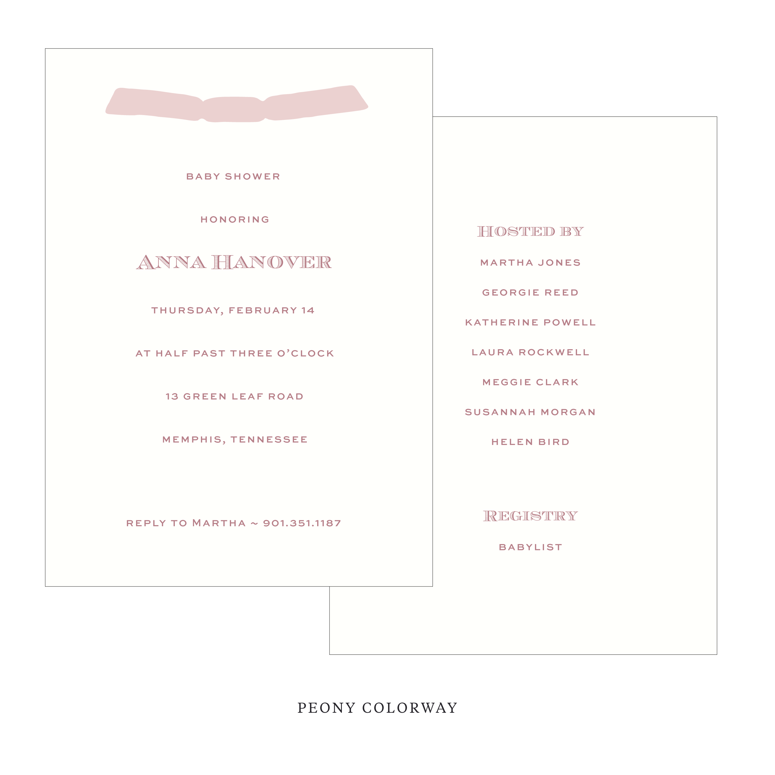 Heath Ribbon Baby Shower Invitation