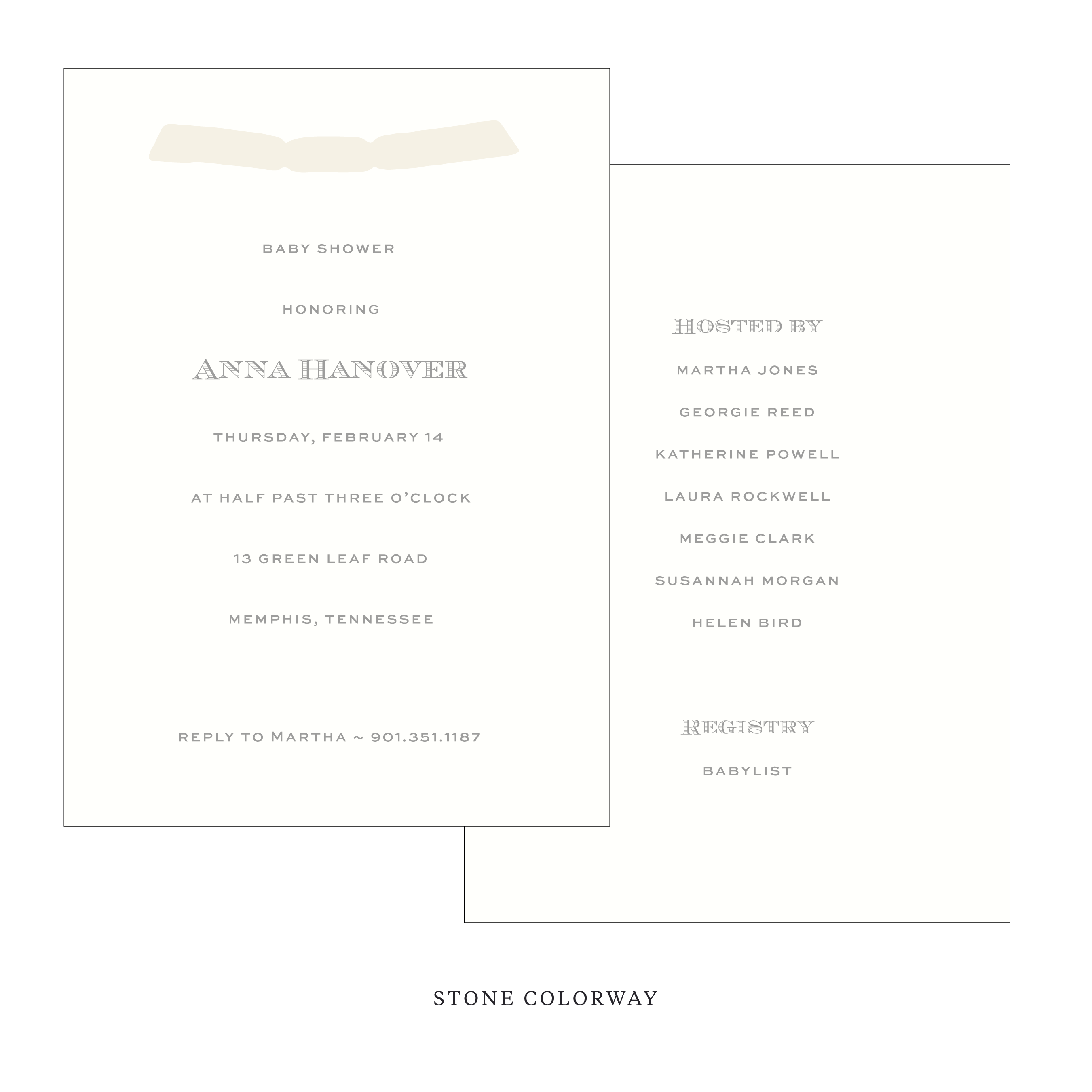 Heath Ribbon Baby Shower Invitation