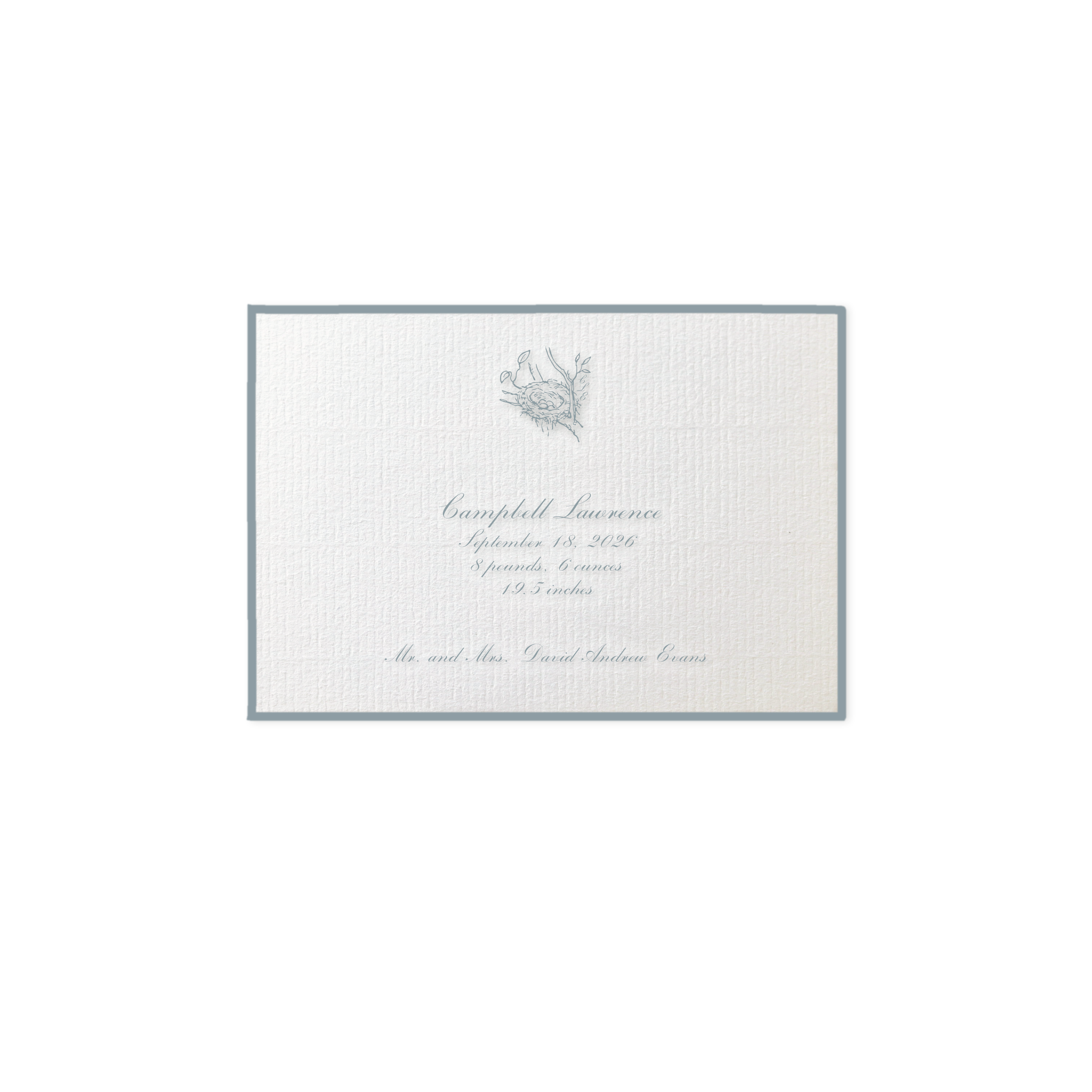 Surrey Motif Birth Announcement