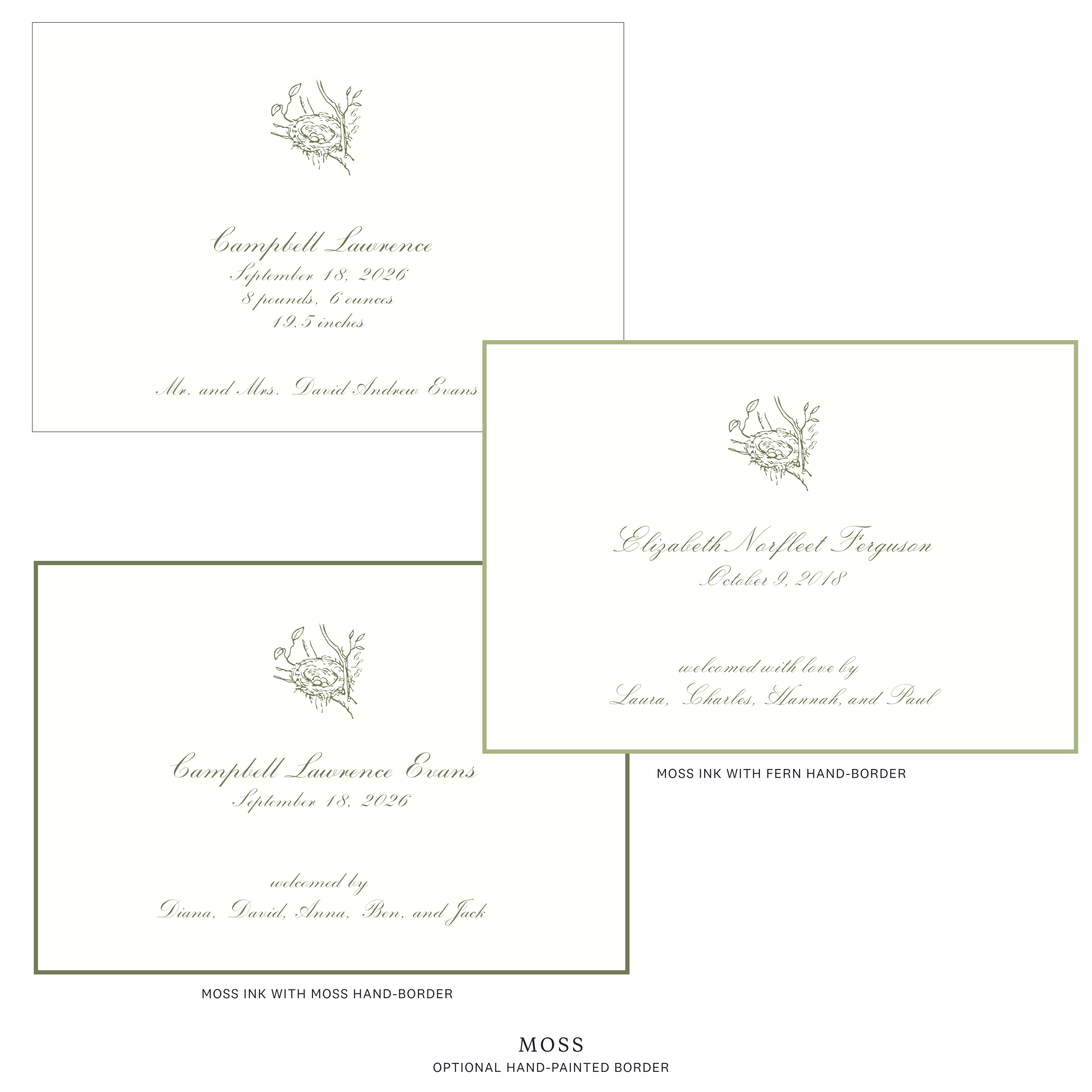 Surrey Motif Birth Announcement