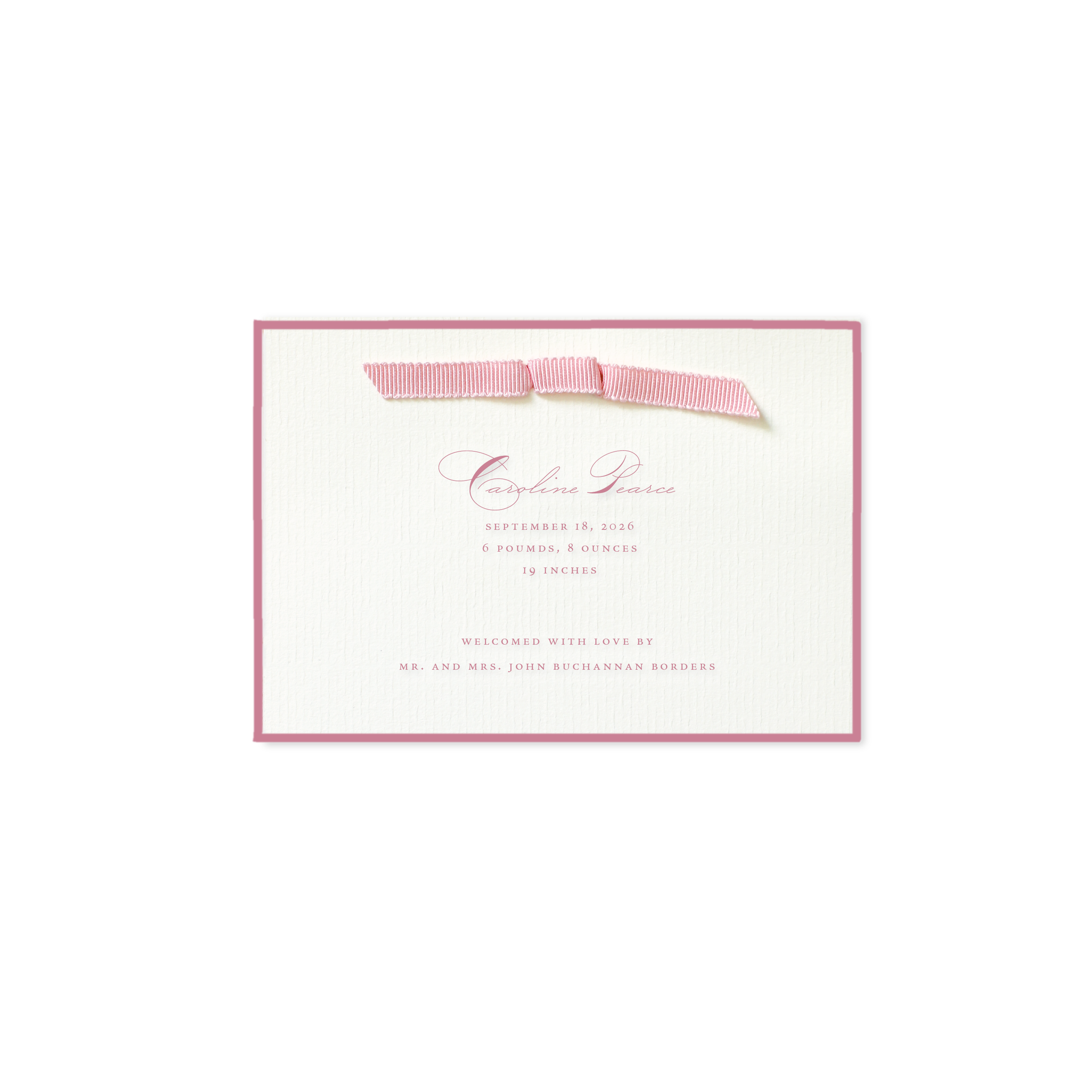 Primrose Ribbon Birth Announcement