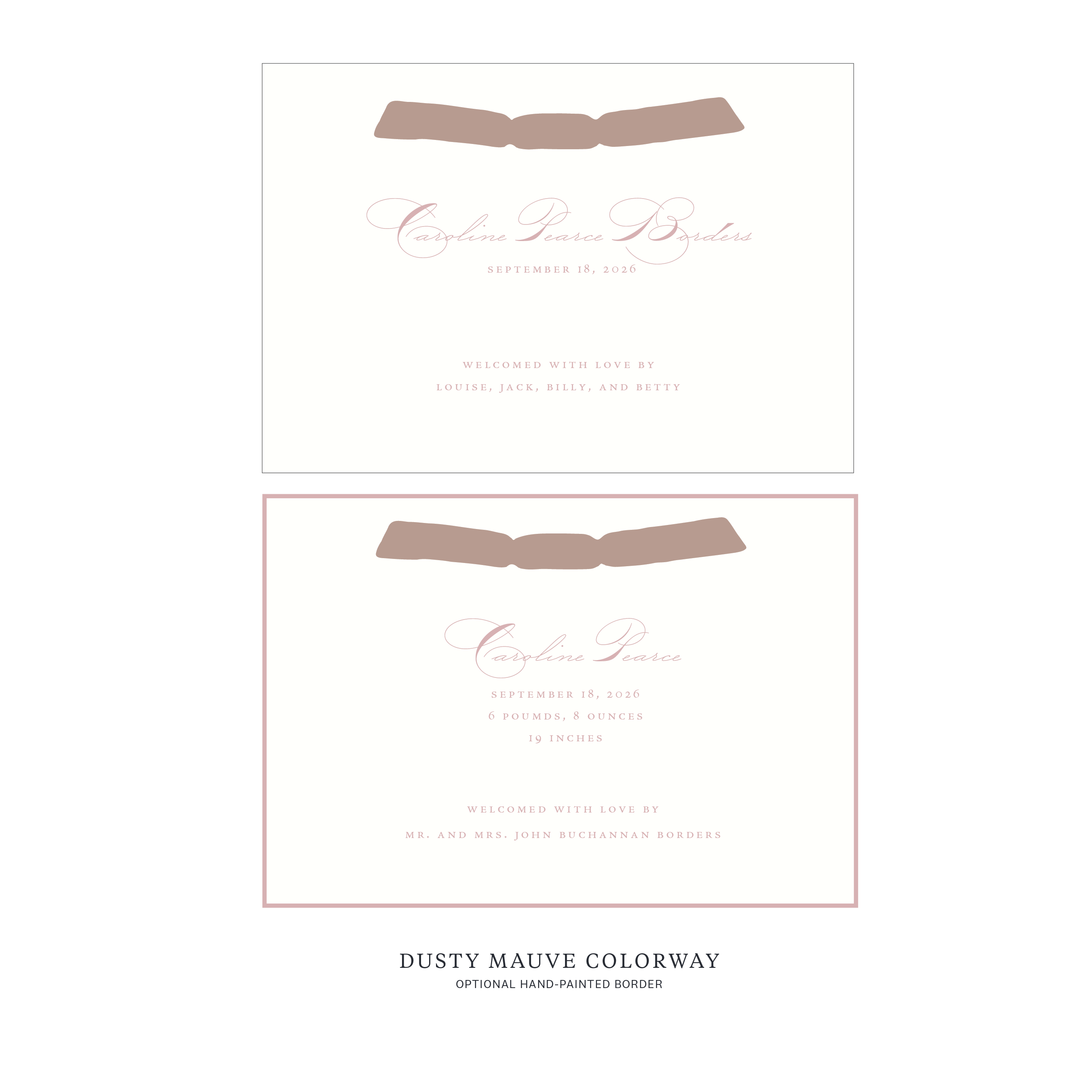 Primrose Ribbon Birth Announcement
