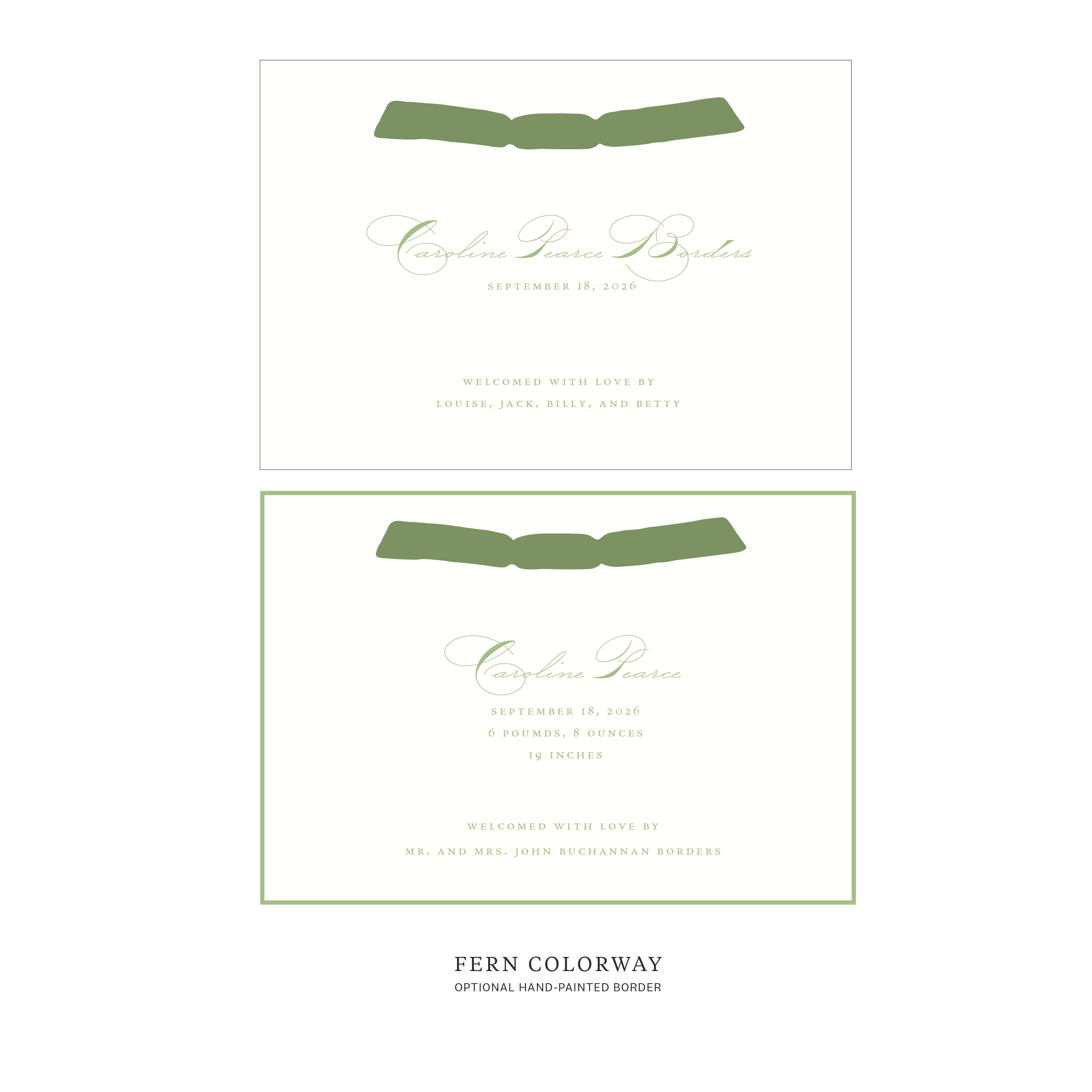 Primrose Ribbon Birth Announcement