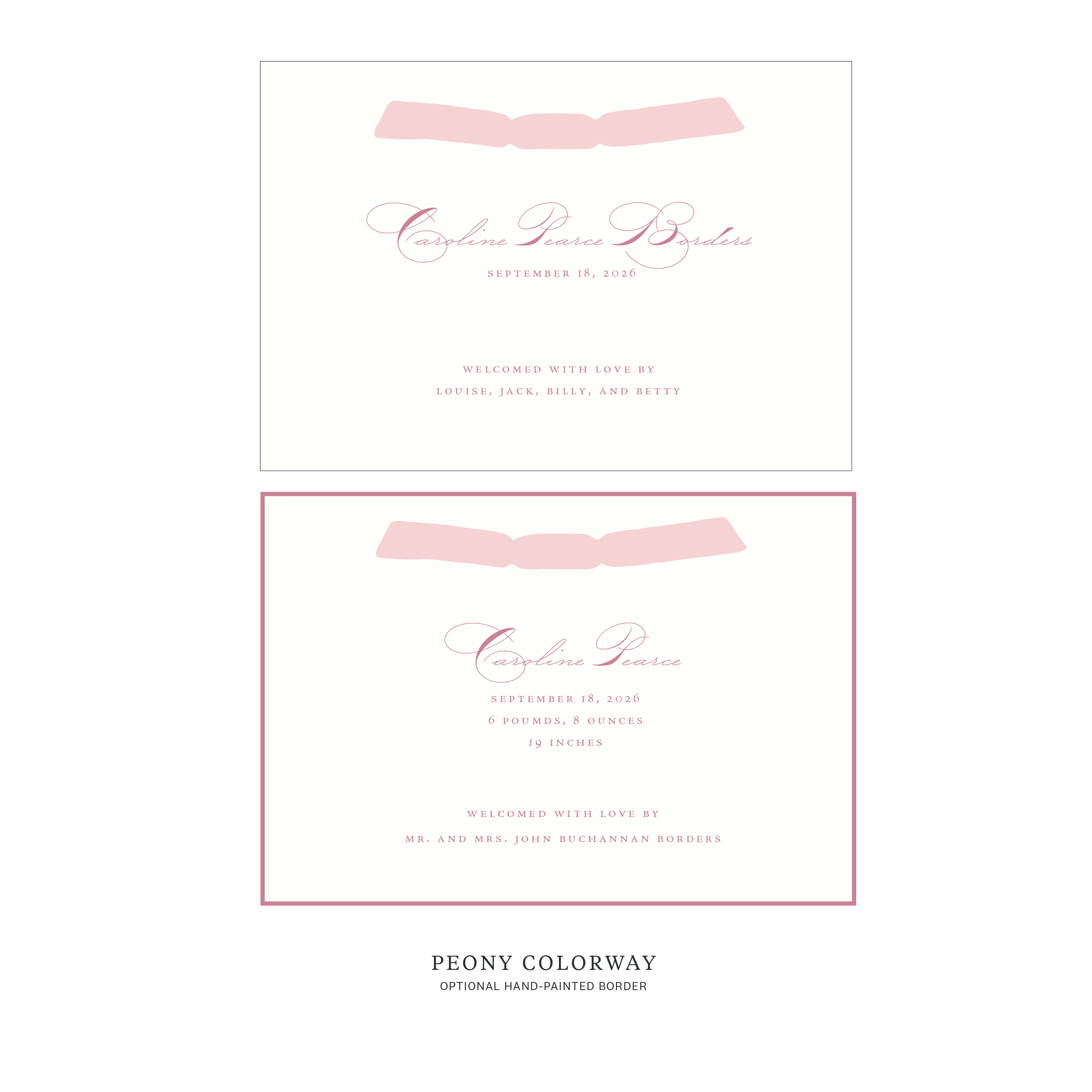 Primrose Ribbon Birth Announcement
