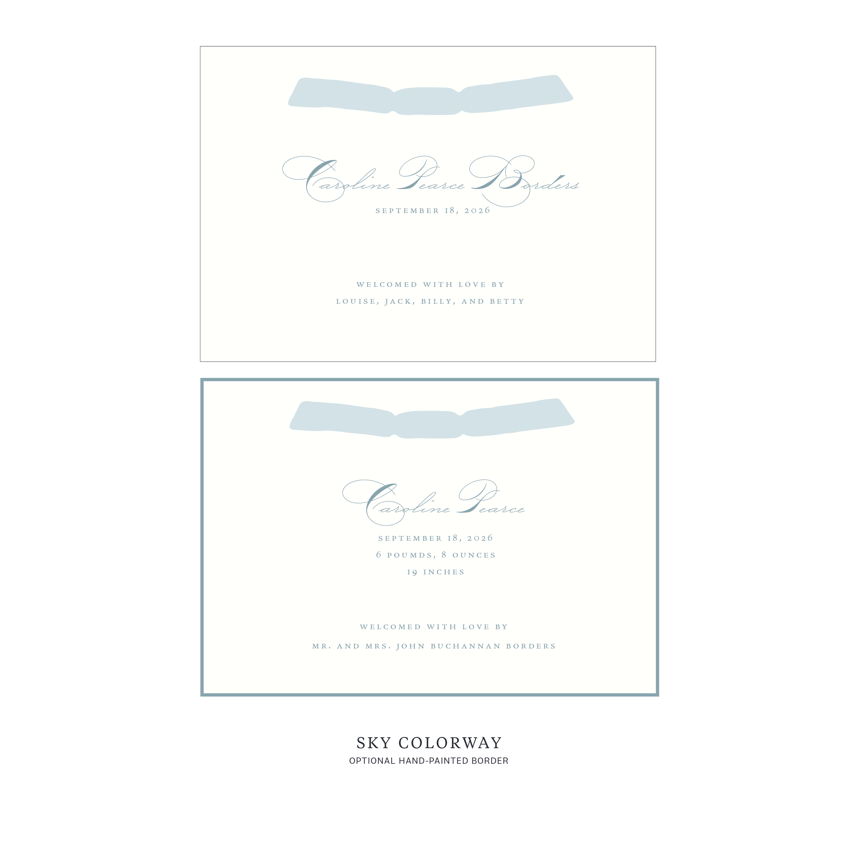 Primrose Ribbon Birth Announcement