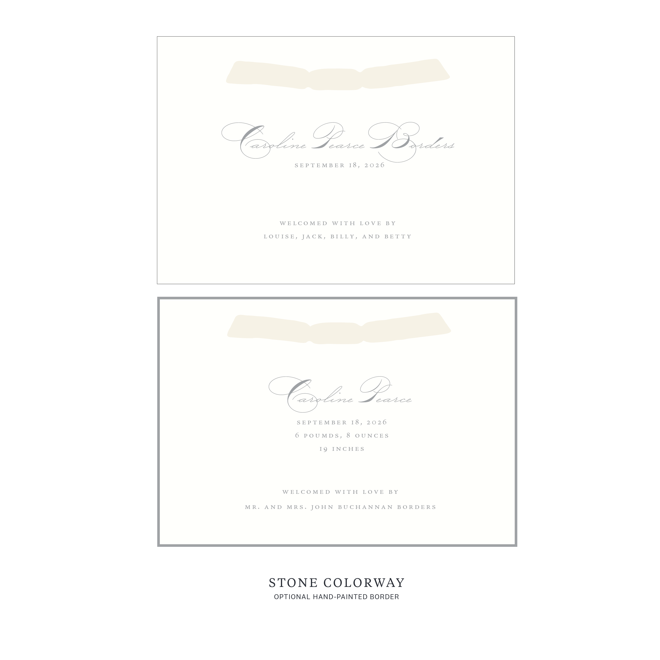 Primrose Ribbon Birth Announcement