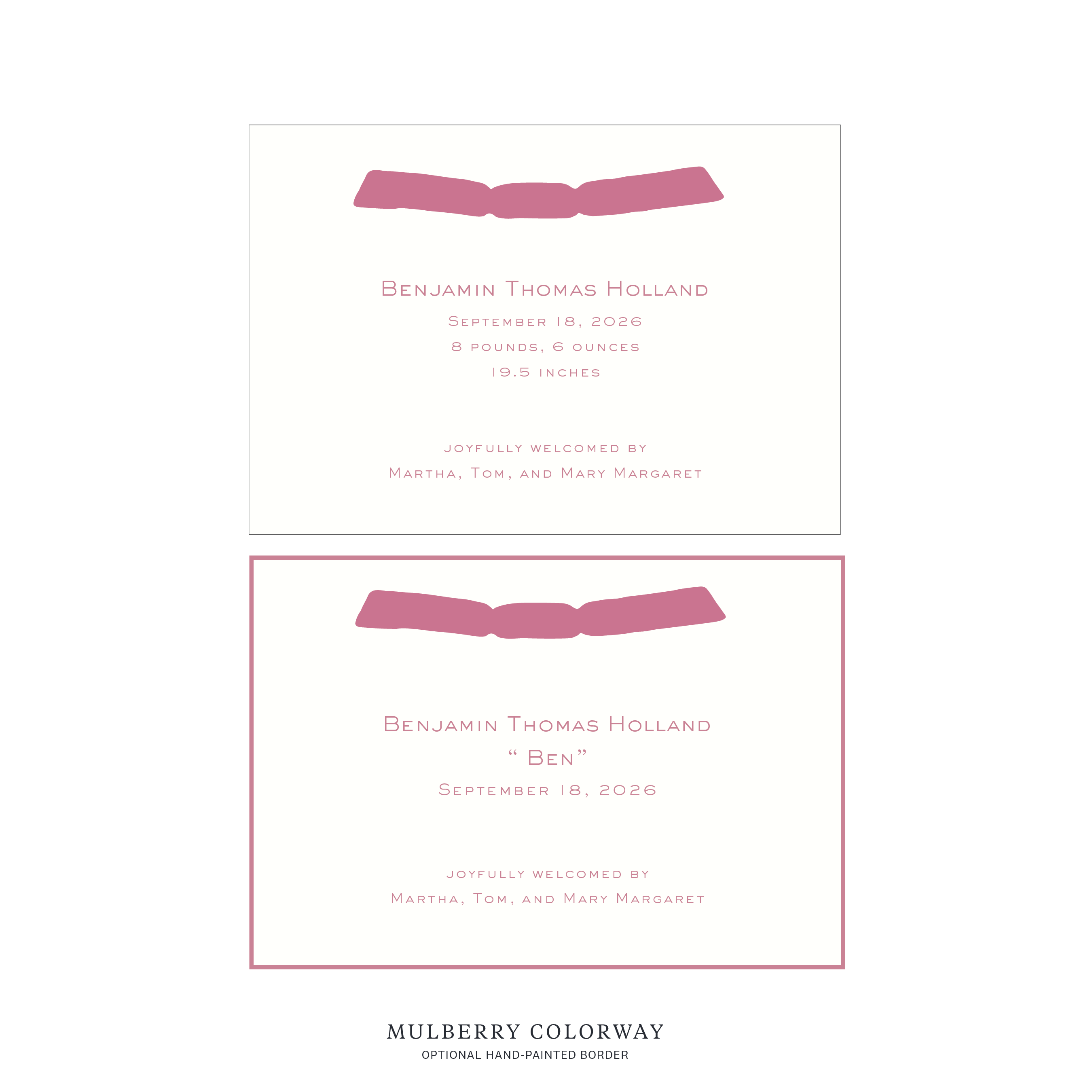 Richmond Ribbon Birth Announcement
