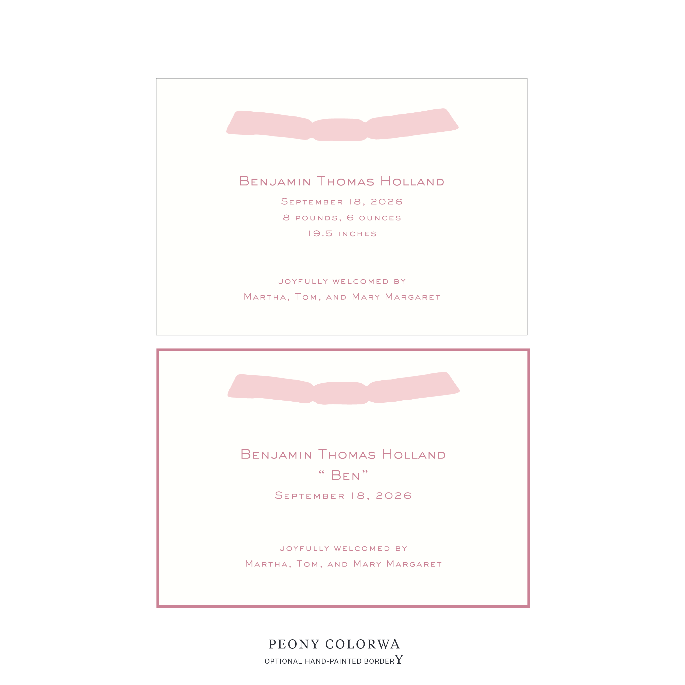 Richmond Ribbon Birth Announcement