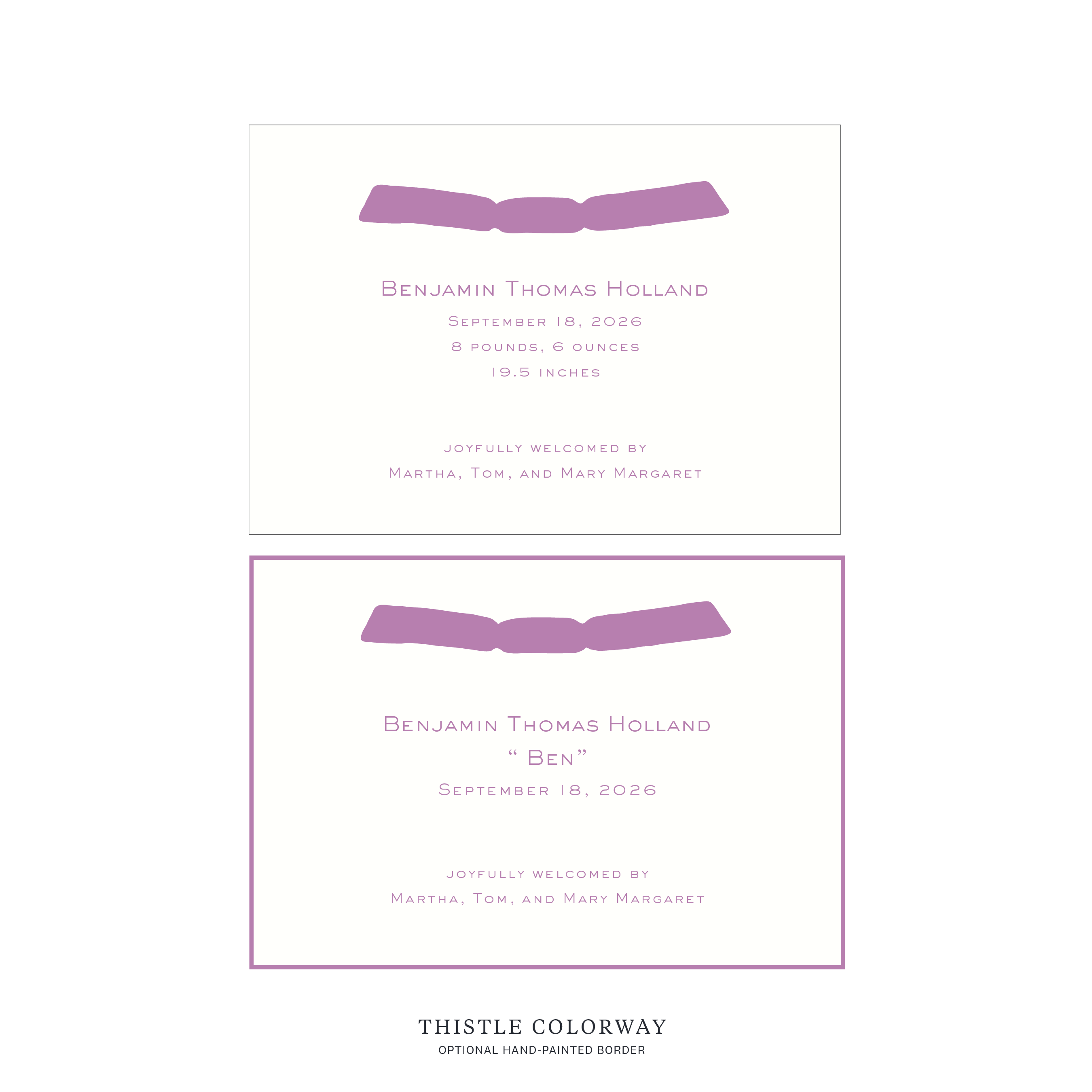 Richmond Ribbon Birth Announcement