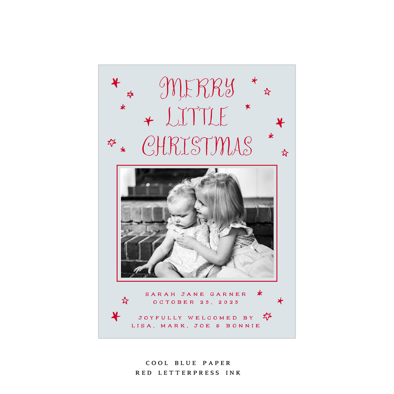 Walter Medium Letterpress Birth Announcement Holiday Card
