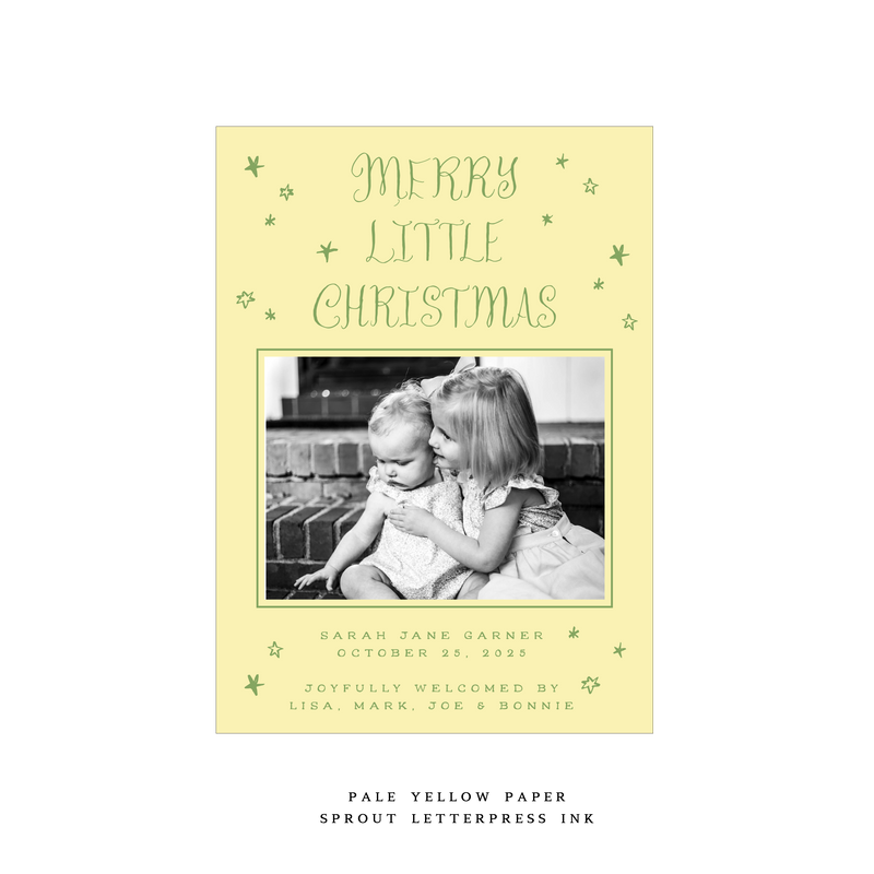 Walter Medium Letterpress Birth Announcement Holiday Card