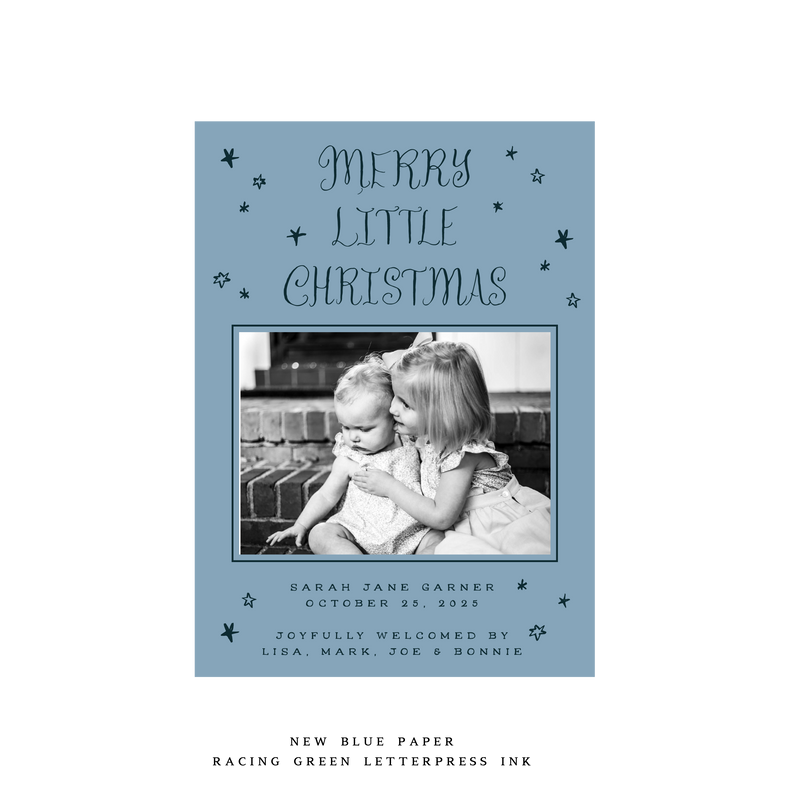 Walter Medium Letterpress Birth Announcement Holiday Card