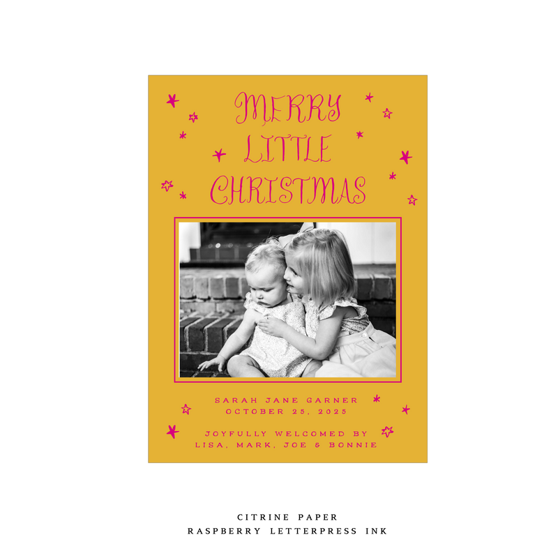 Walter Medium Letterpress Birth Announcement Holiday Card