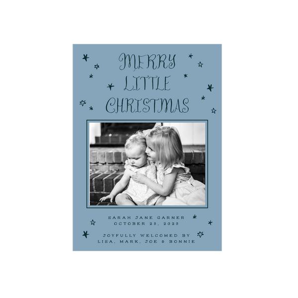 Walter Medium Letterpress Birth Announcement Holiday Card