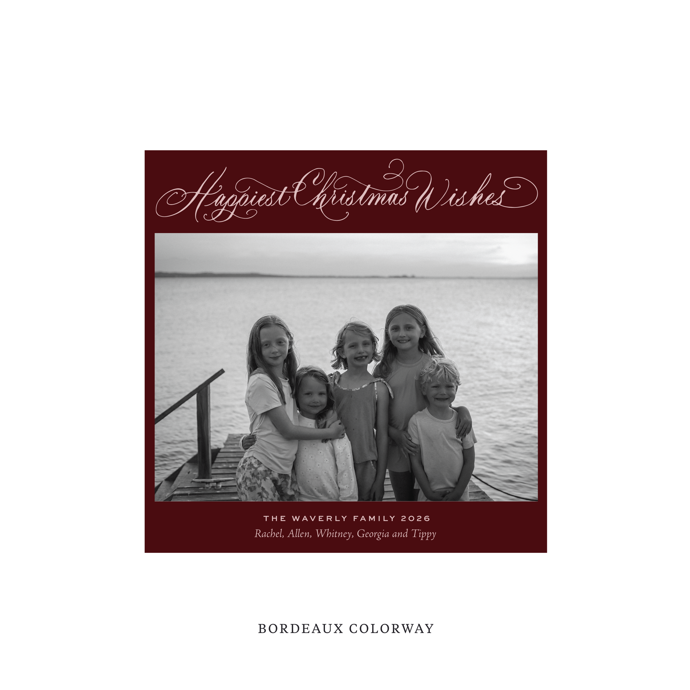 Waverly Classic Flat Print Holiday Card, Square