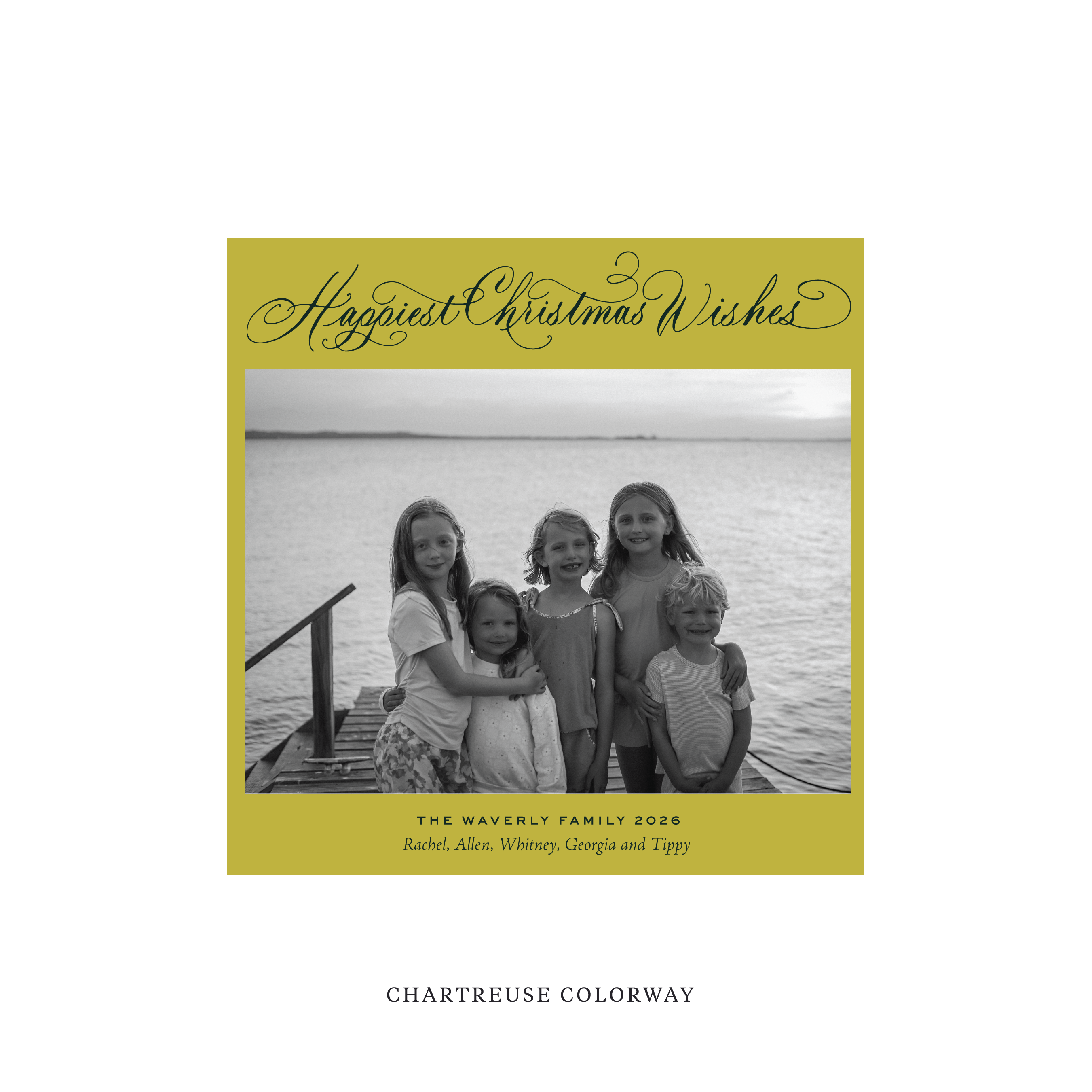 Waverly Classic Flat Print Holiday Card, Square