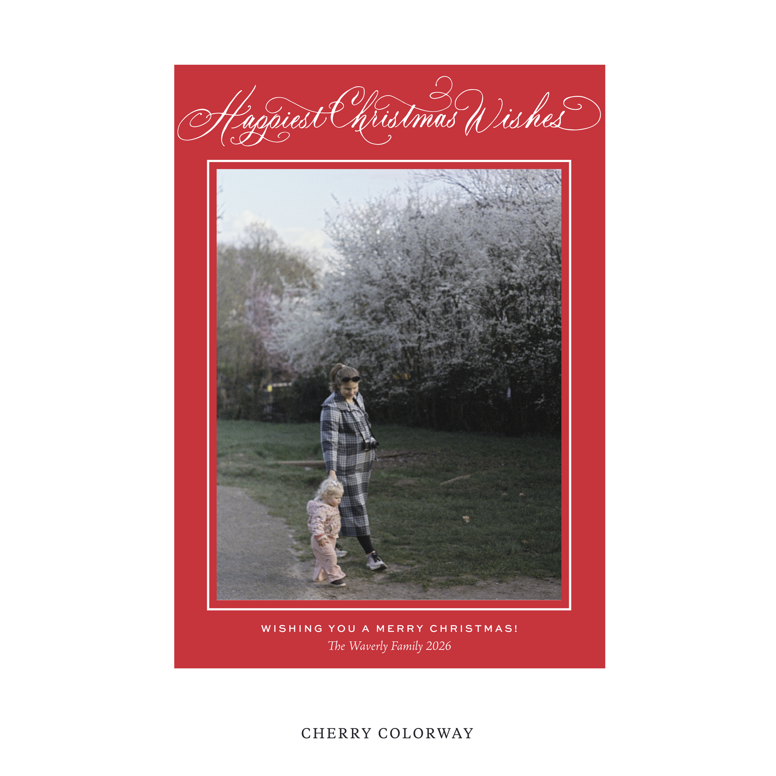 Waverly Classic Flat Print Holiday Card, Large