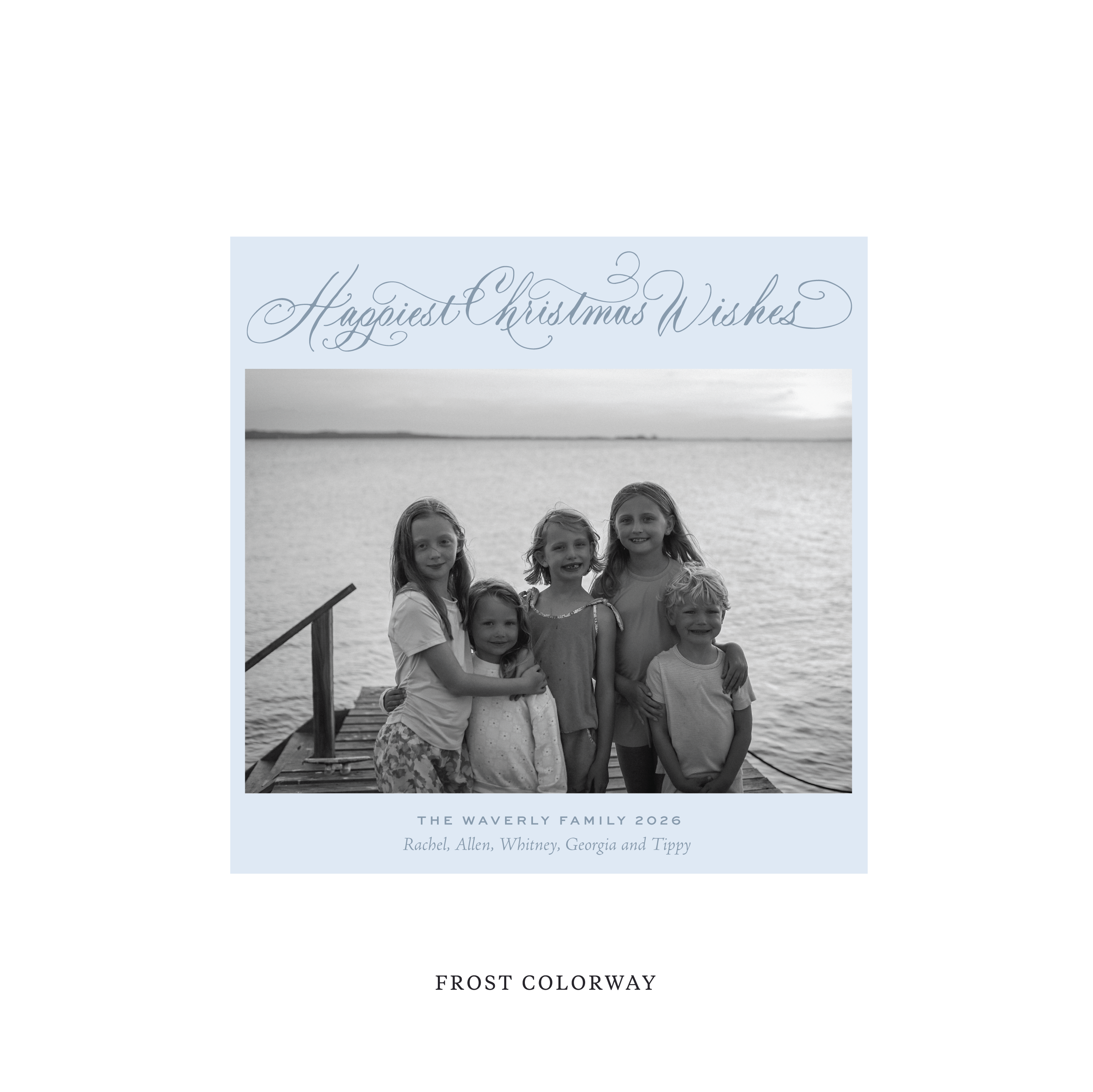 Waverly Classic Flat Print Holiday Card, Square