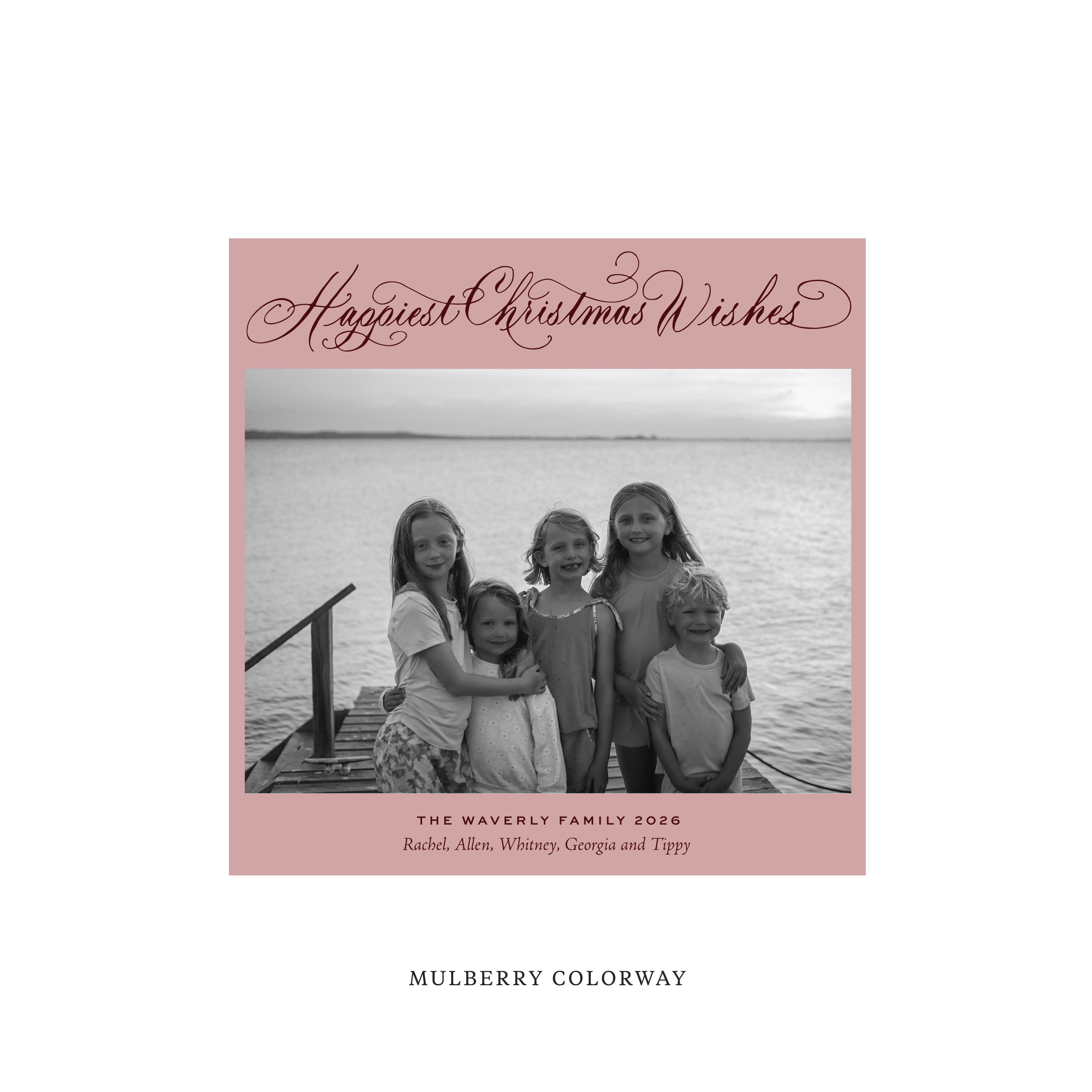 Waverly Classic Flat Print Holiday Card, Square