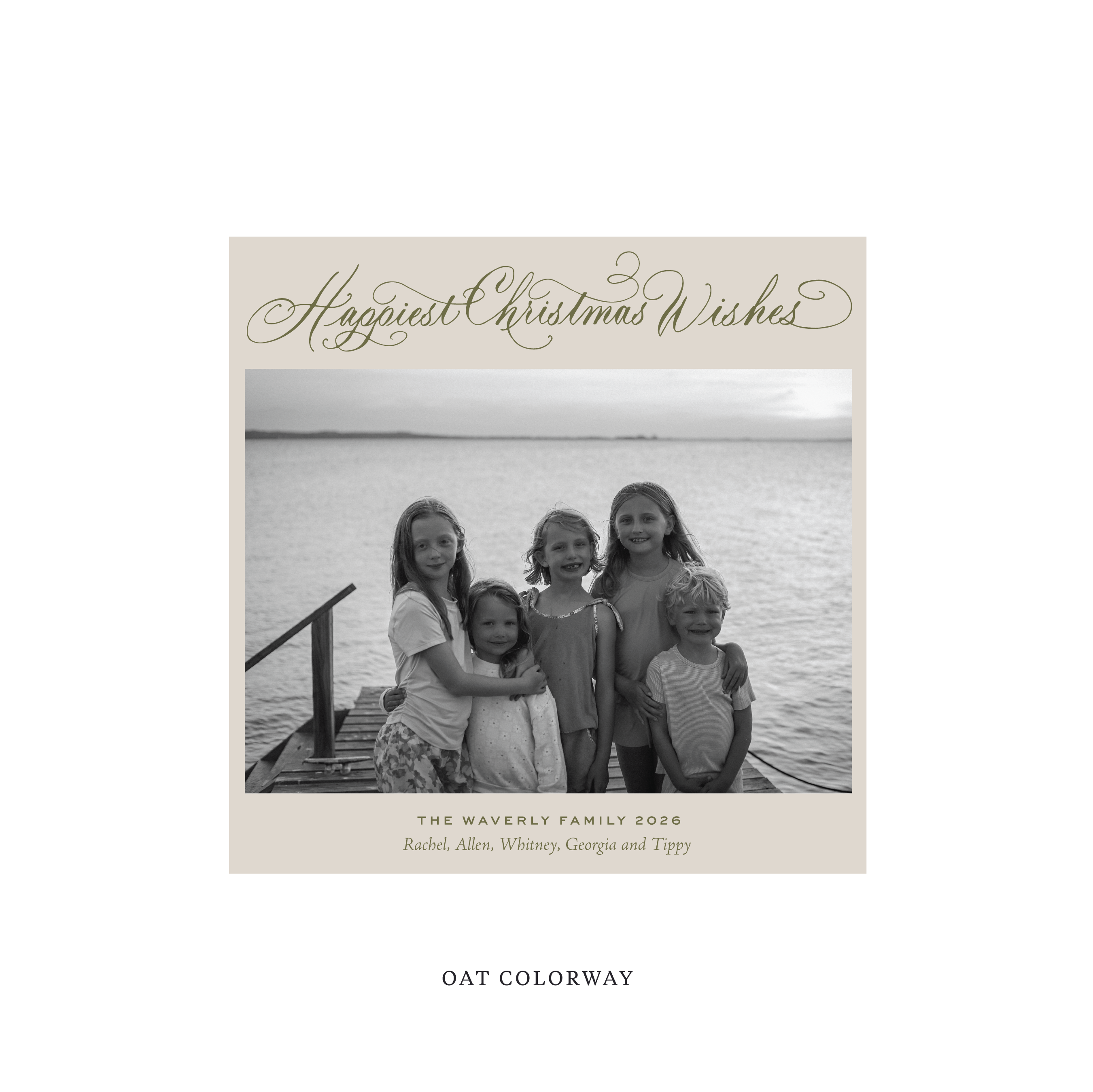 Waverly Classic Flat Print Holiday Card, Square