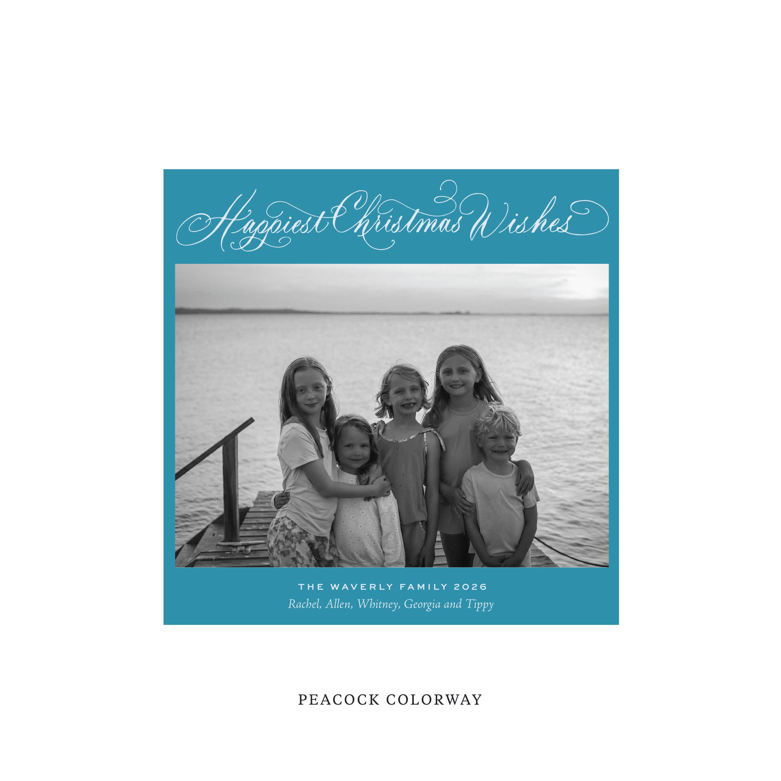 Waverly Classic Flat Print Holiday Card, Square