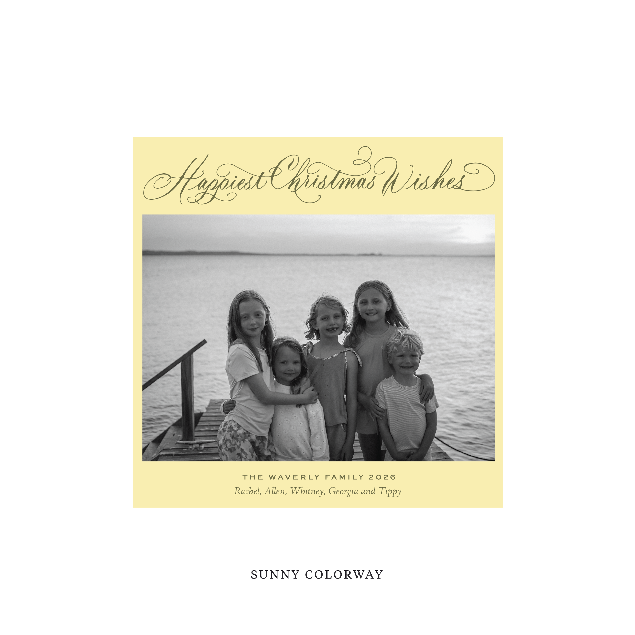 Waverly Classic Flat Print Holiday Card, Square