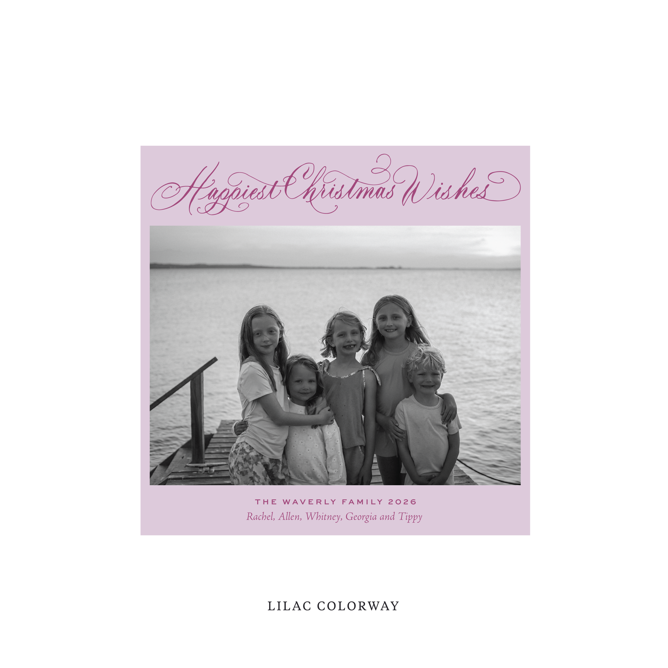 Waverly Classic Flat Print Holiday Card, Square
