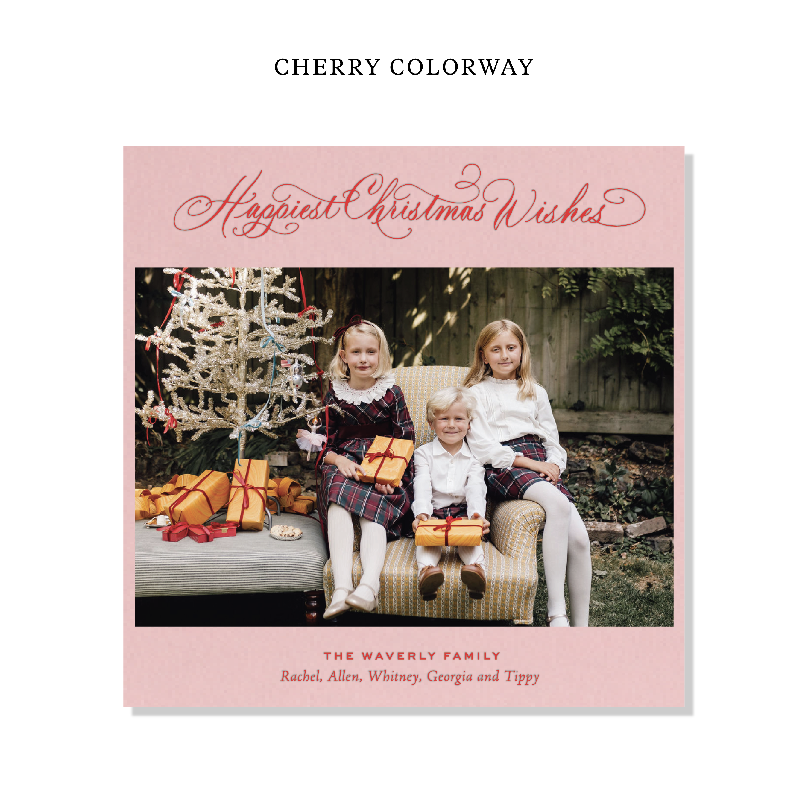 Waverly Letterpress Holiday Card, Large Square (Colored Paper)
