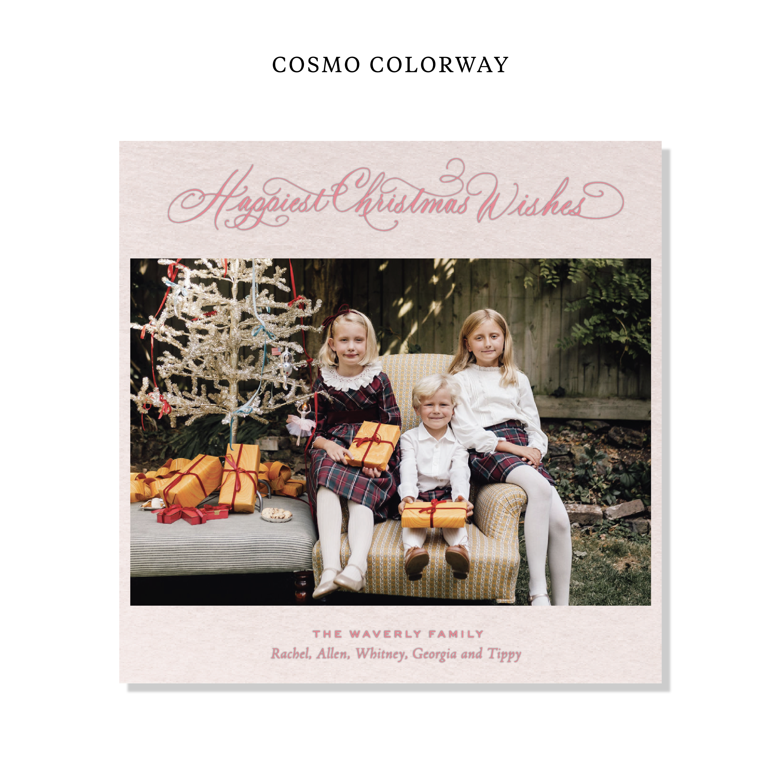 Waverly Letterpress Holiday Card, Large Square (Colored Paper)