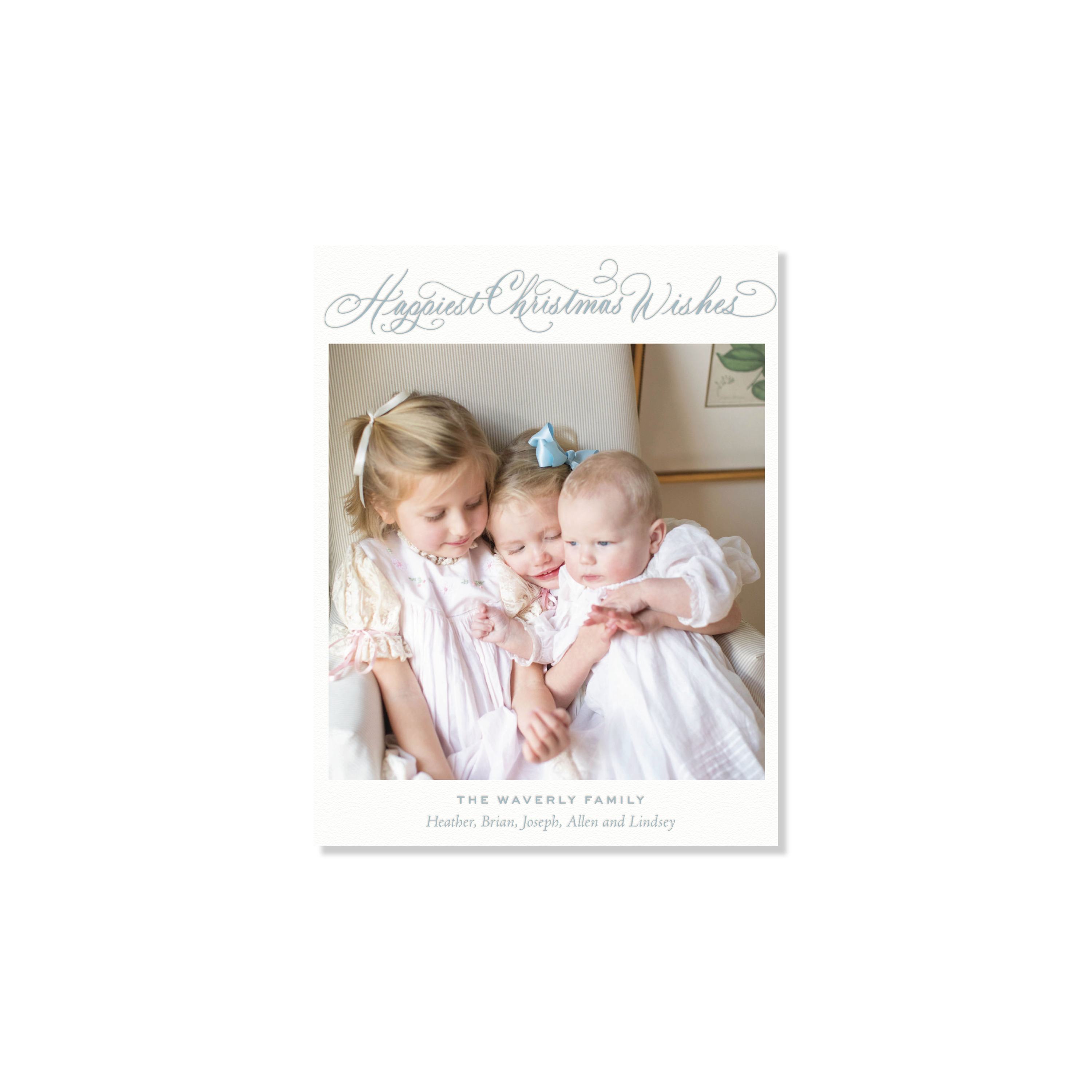 Waverly Letterpress Holiday Card, Small (White Paper)