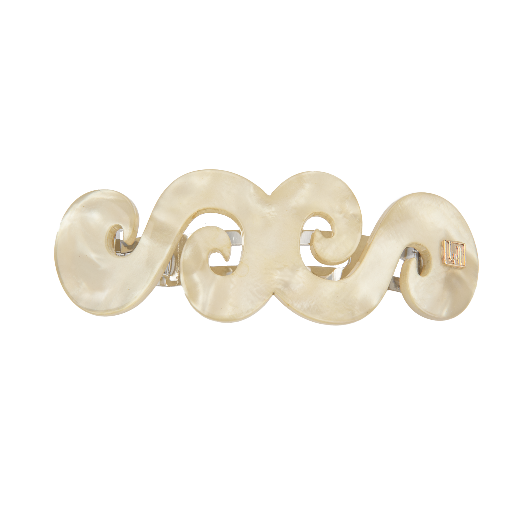 Ivory Waves Hair Barrette
