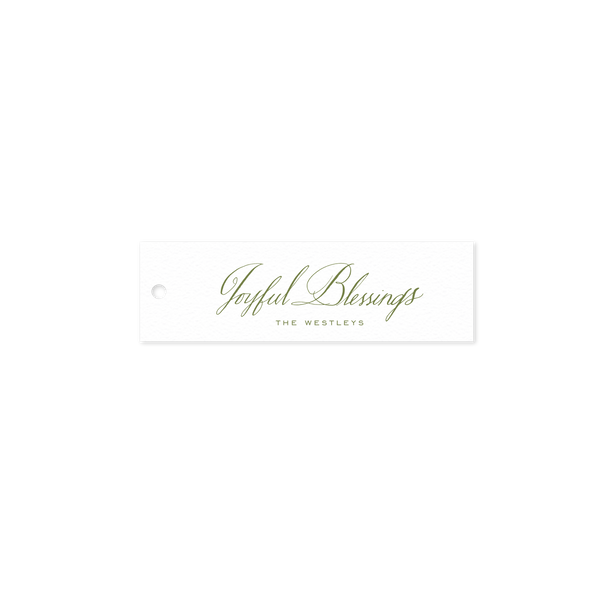 Westley 1 Color Letterpress Tag - Skinny