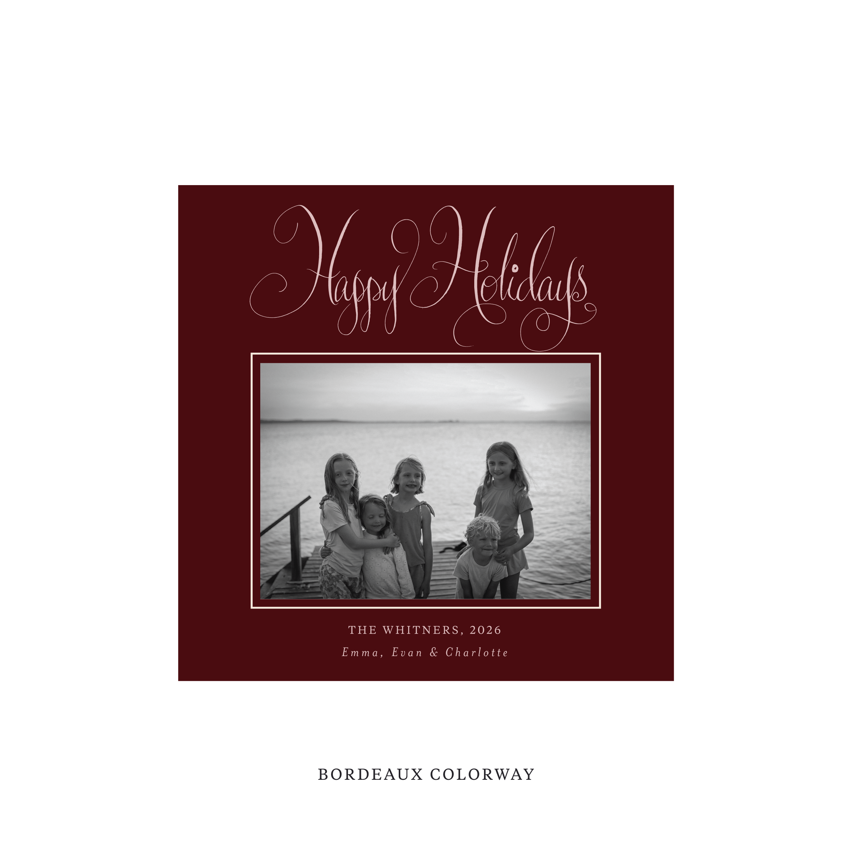 Whitner Classic Flat Print Holiday Card, Square